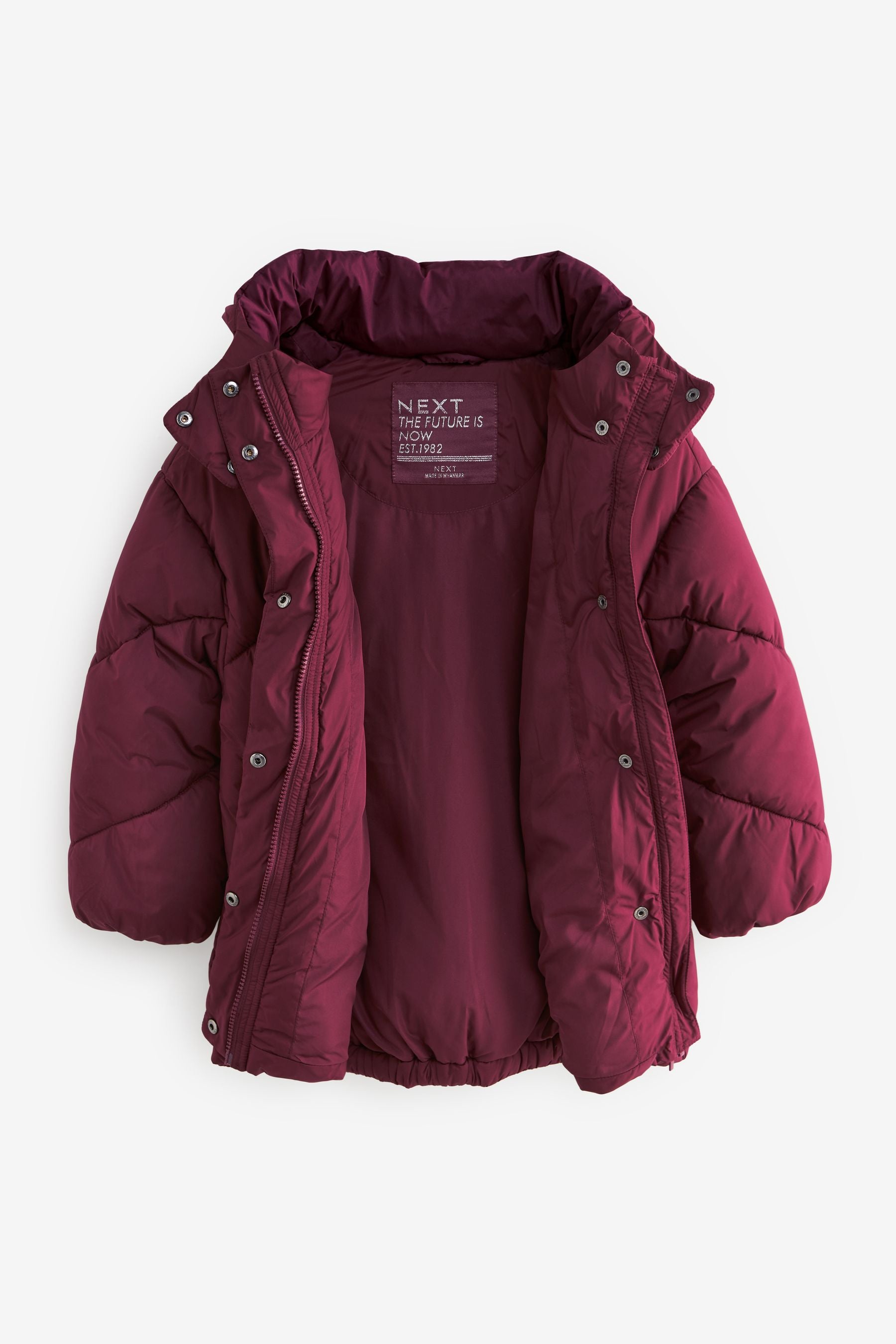 Burgundy Red Shower Resistant Padded Coat (3-16yrs)