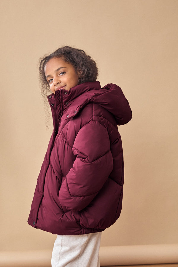 Burgundy Red Shower Resistant Padded Coat (3-16yrs)