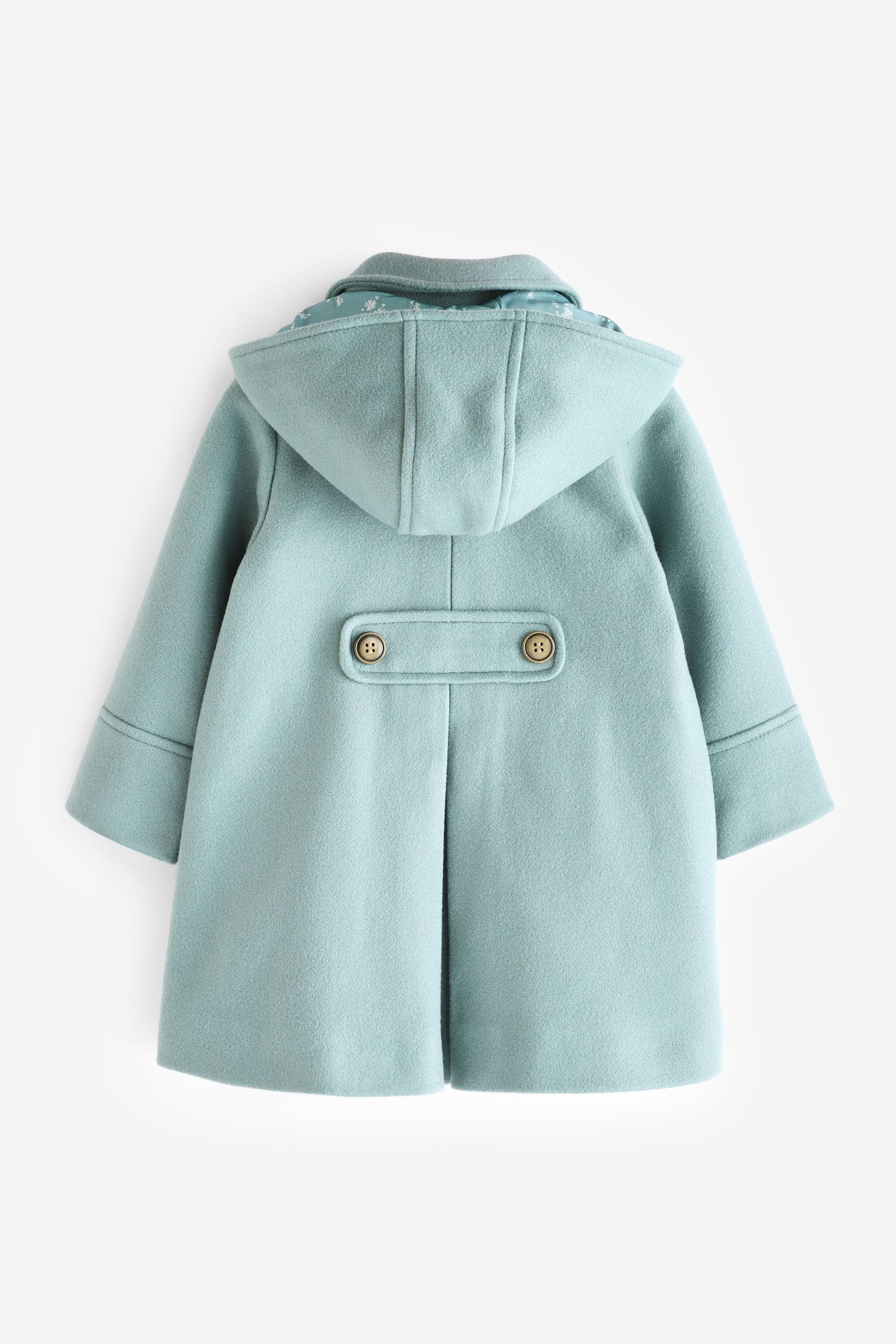 Mint Green Single Breasted Hooded Coat with Wool (3mths-10yrs)