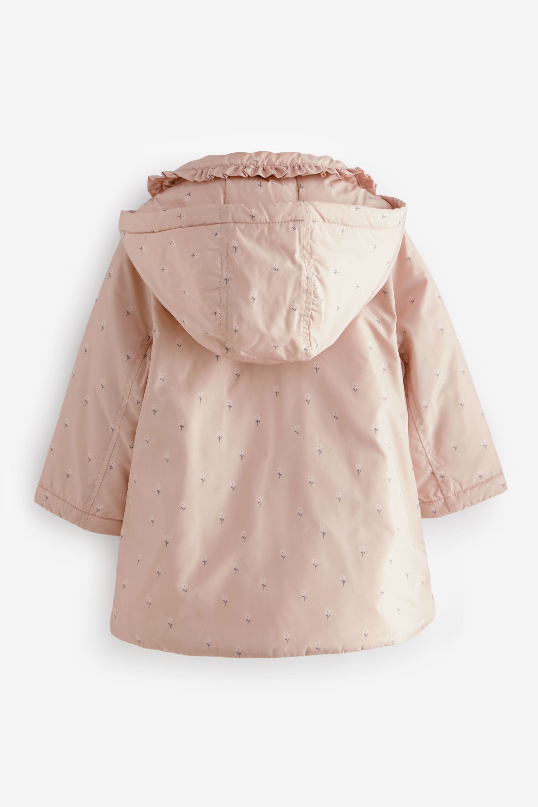 Pink Shower Resistant Frill Collar Coat (3mths-7yrs)