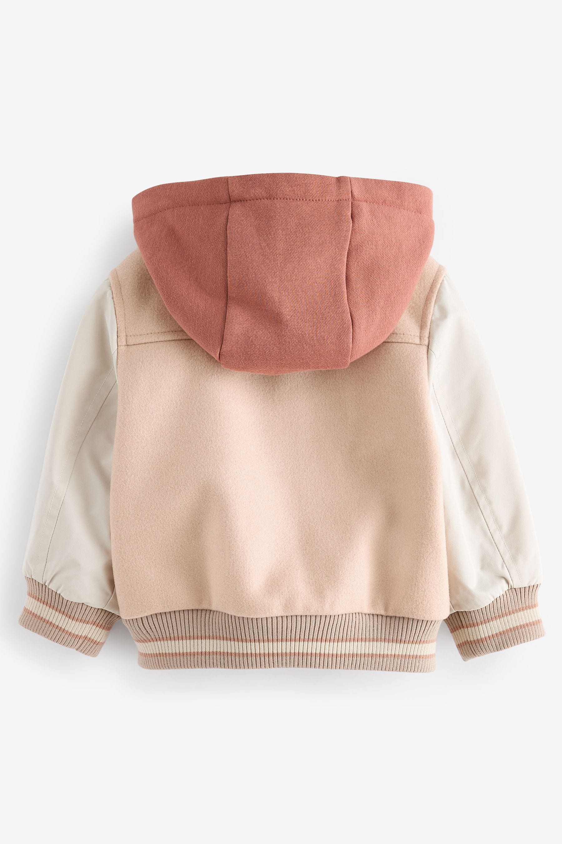 Neutral Varsity Bomber Jacket With Wool (3mths-7yrs)