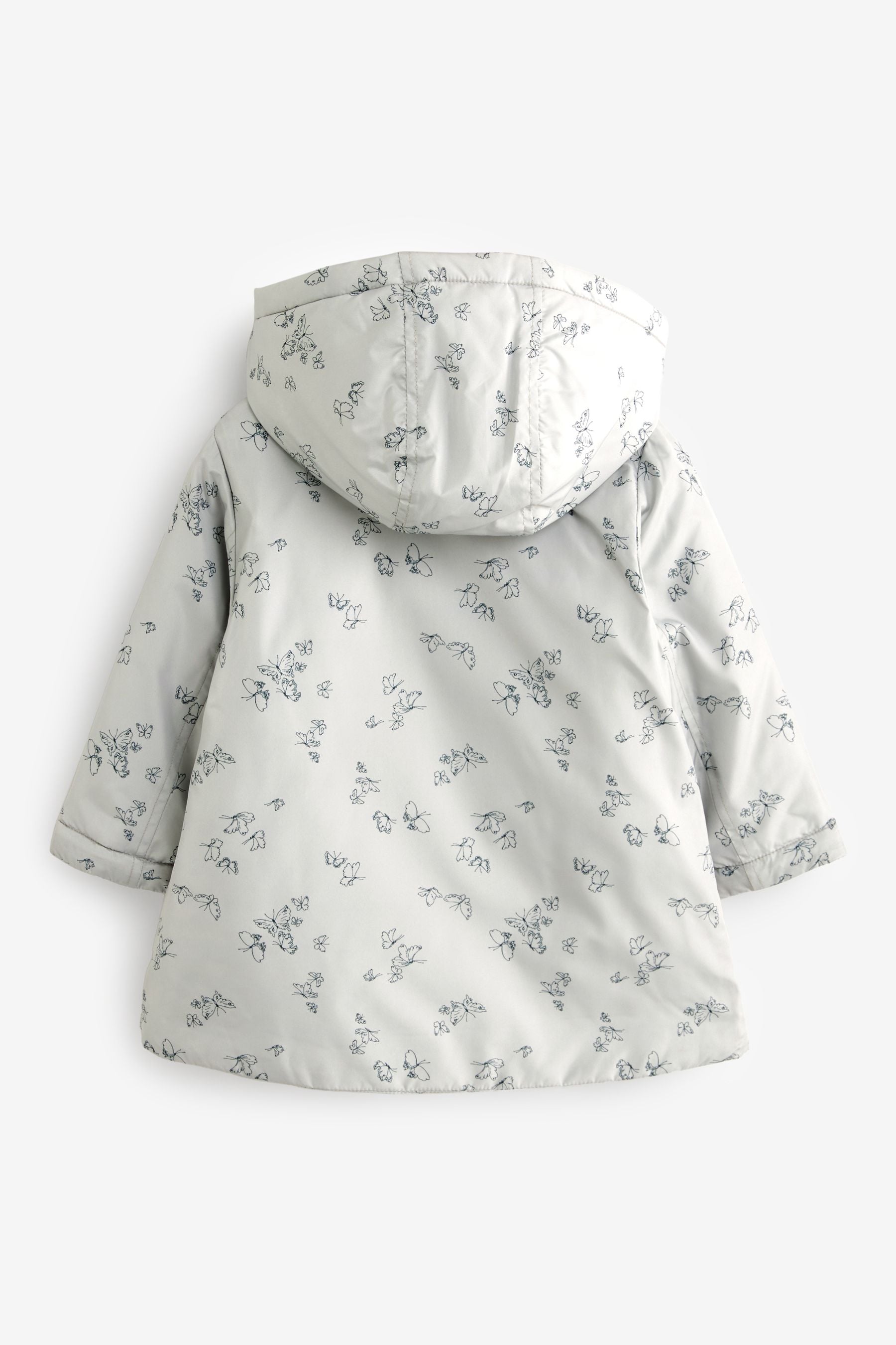 Silver Shower Resistant Frill Collar Coat (3mths-7yrs)