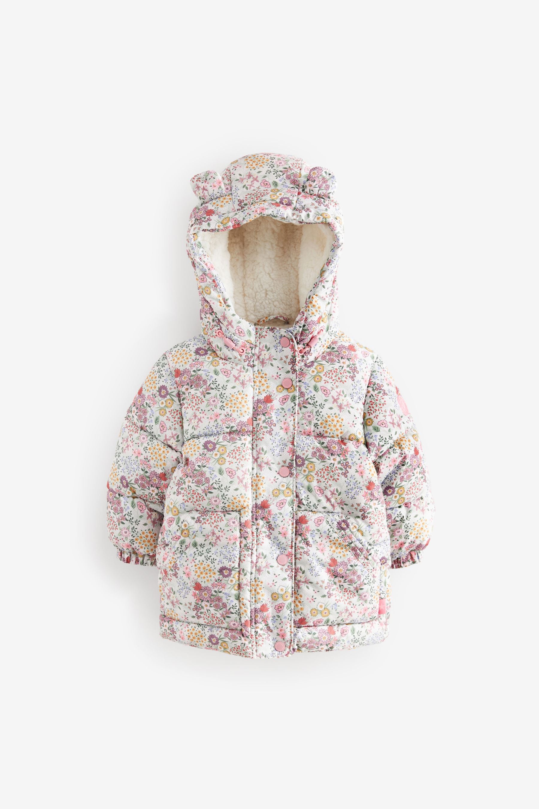 Cream Ditsy Shower Resistant Padded Coat (3mths-7yrs)