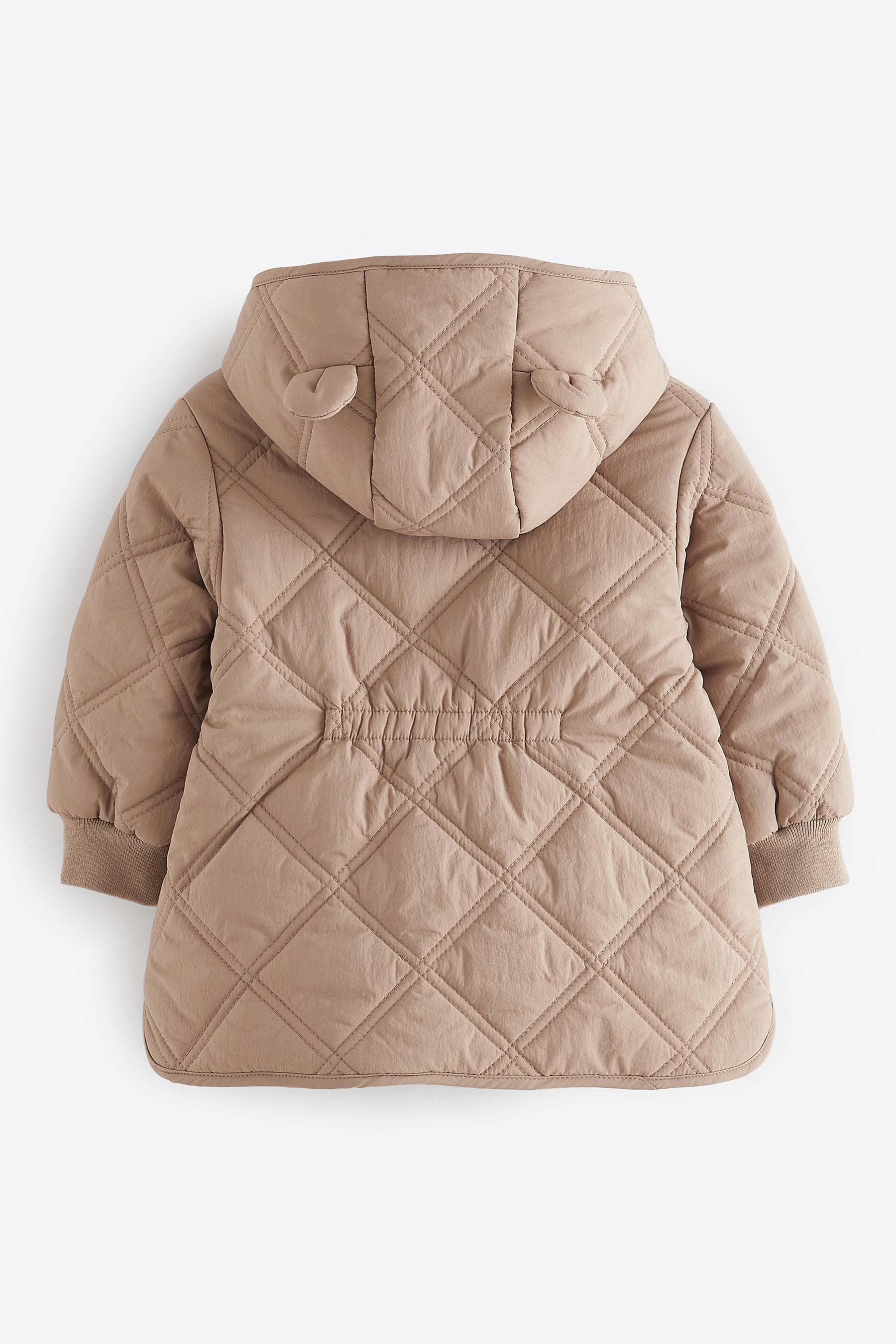 Neutral Shower Resistant Diamond Quilted Coat (3mths-7yrs)