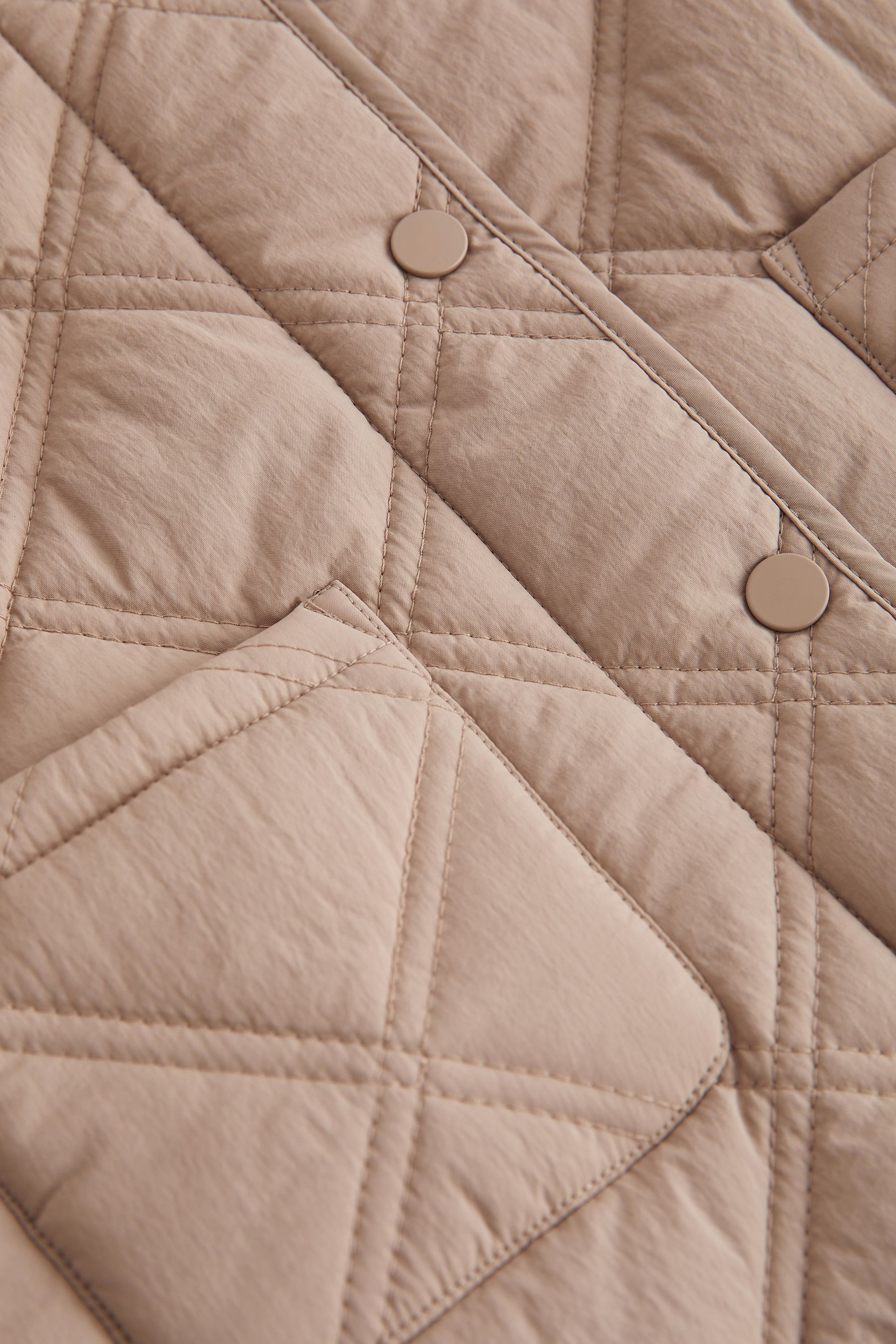 Neutral Shower Resistant Diamond Quilted Coat (3mths-7yrs)