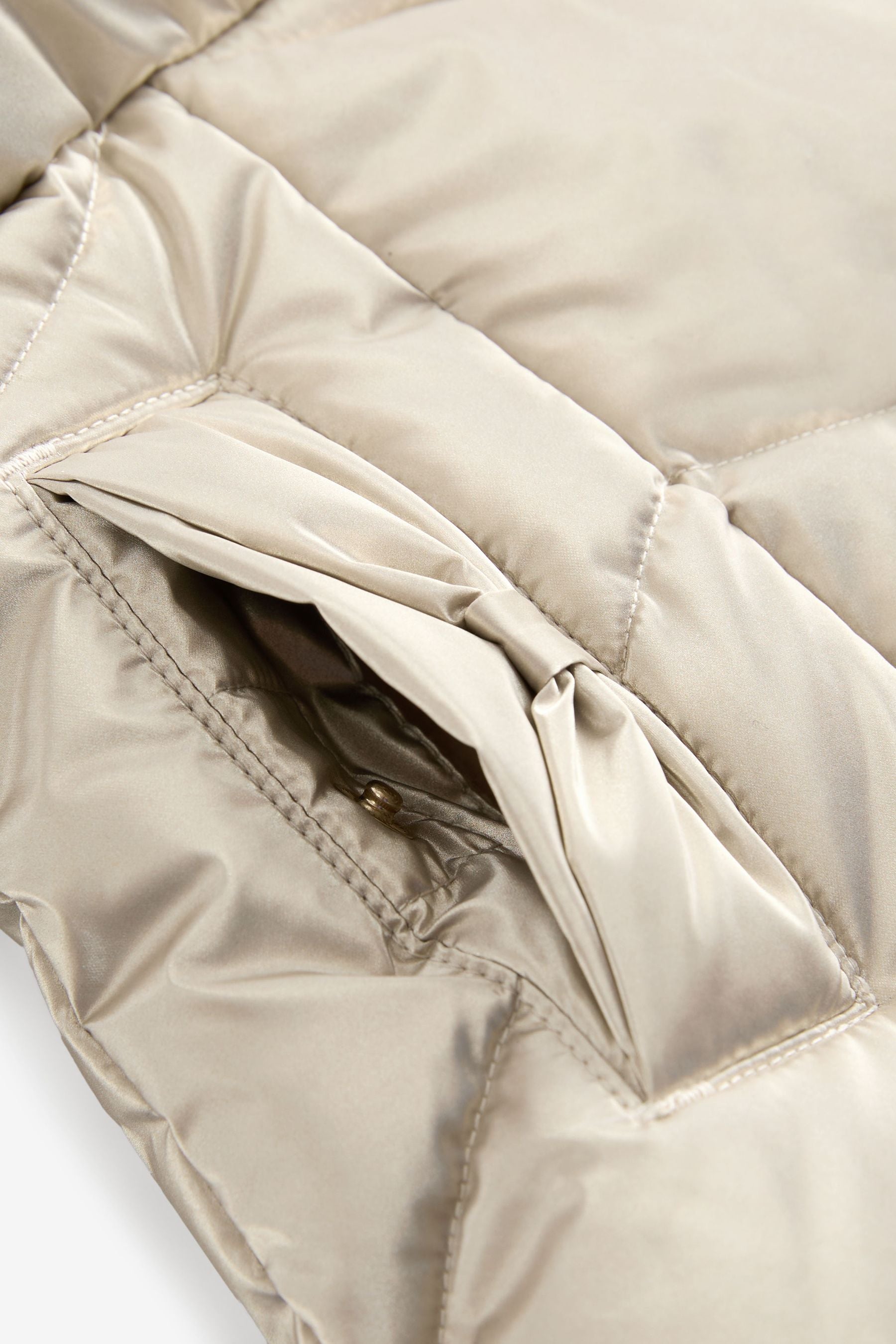 Gold Shower Resistant Metallic Skirted Coat/bow Pocket/Cosy Faux Fur lining/Fleece ined Pockets (6mths-7yrs)