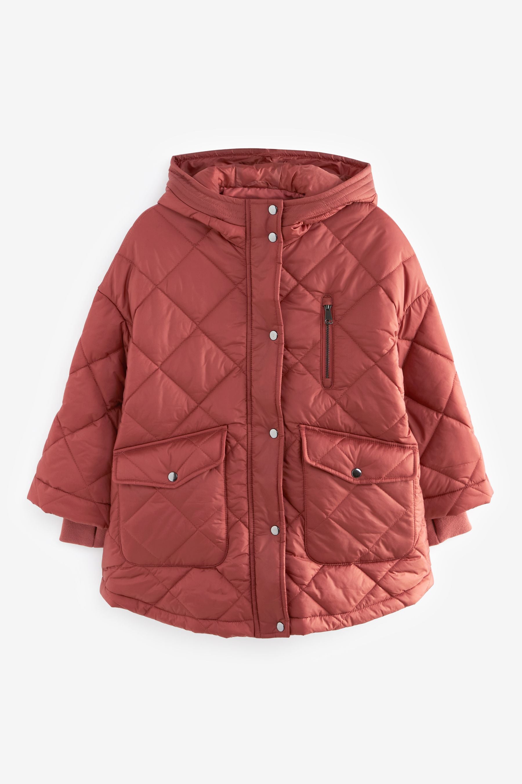 Rust Shower Resistant Oversized Quilted Coat (3-16yrs)