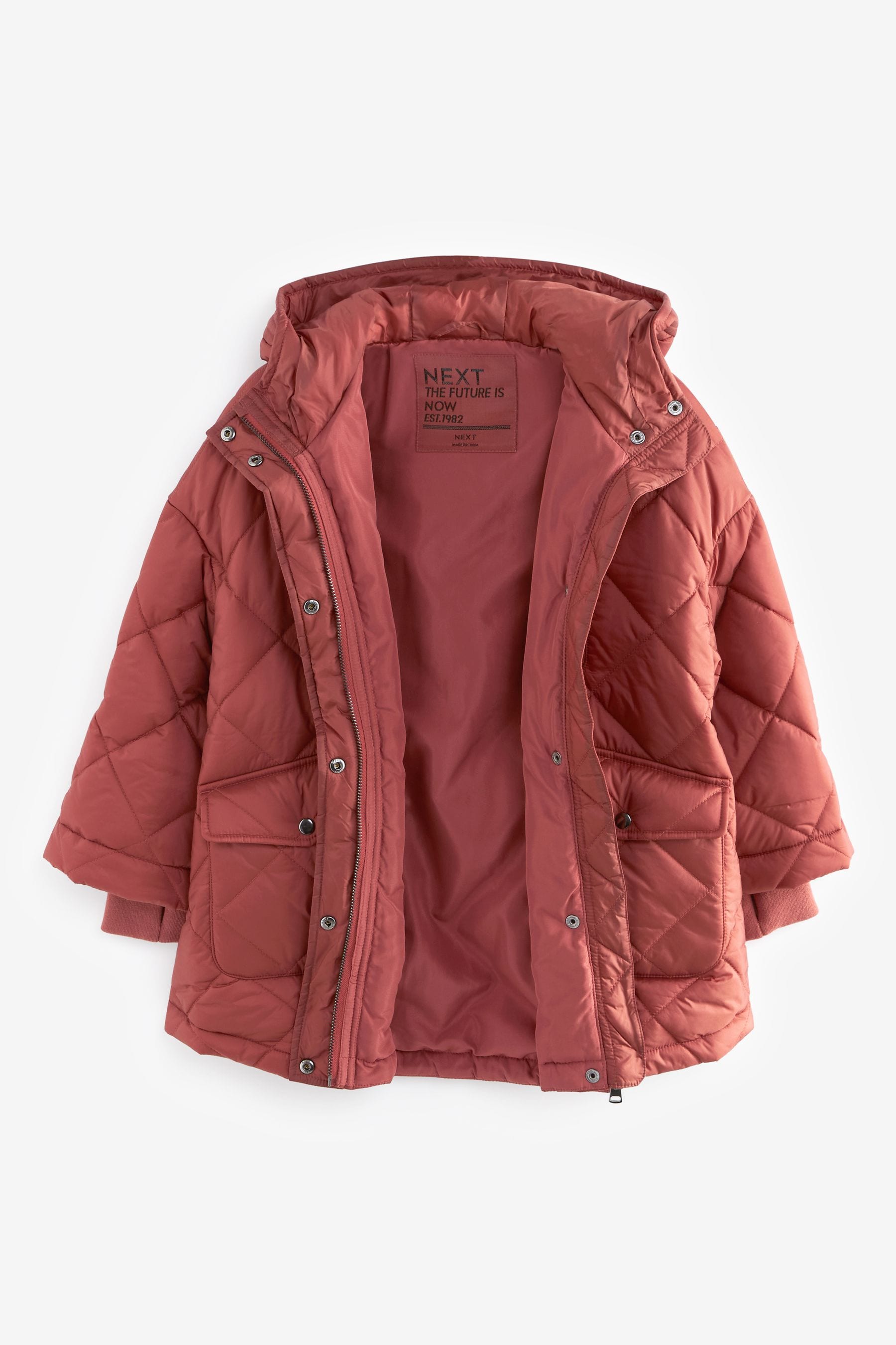 Rust Shower Resistant Oversized Quilted Coat (3-16yrs)