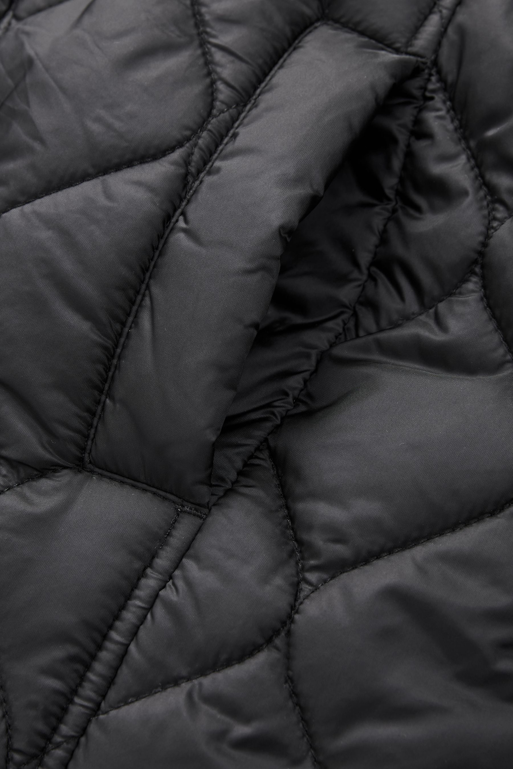 Black Shower Resistant Onion Quilted Coat (3-16yrs)