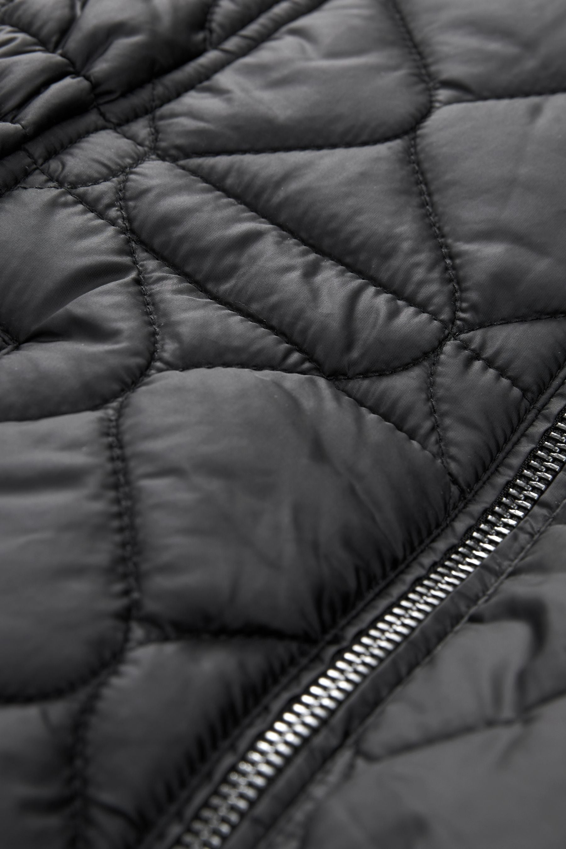 Black Shower Resistant Onion Quilted Coat (3-16yrs)