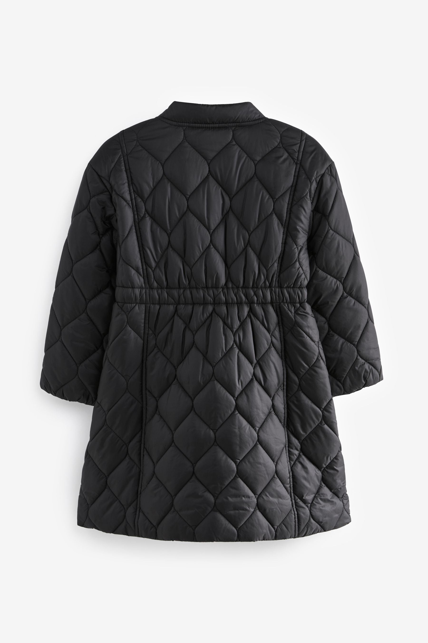 Black Shower Resistant Onion Quilted Coat (3-16yrs)