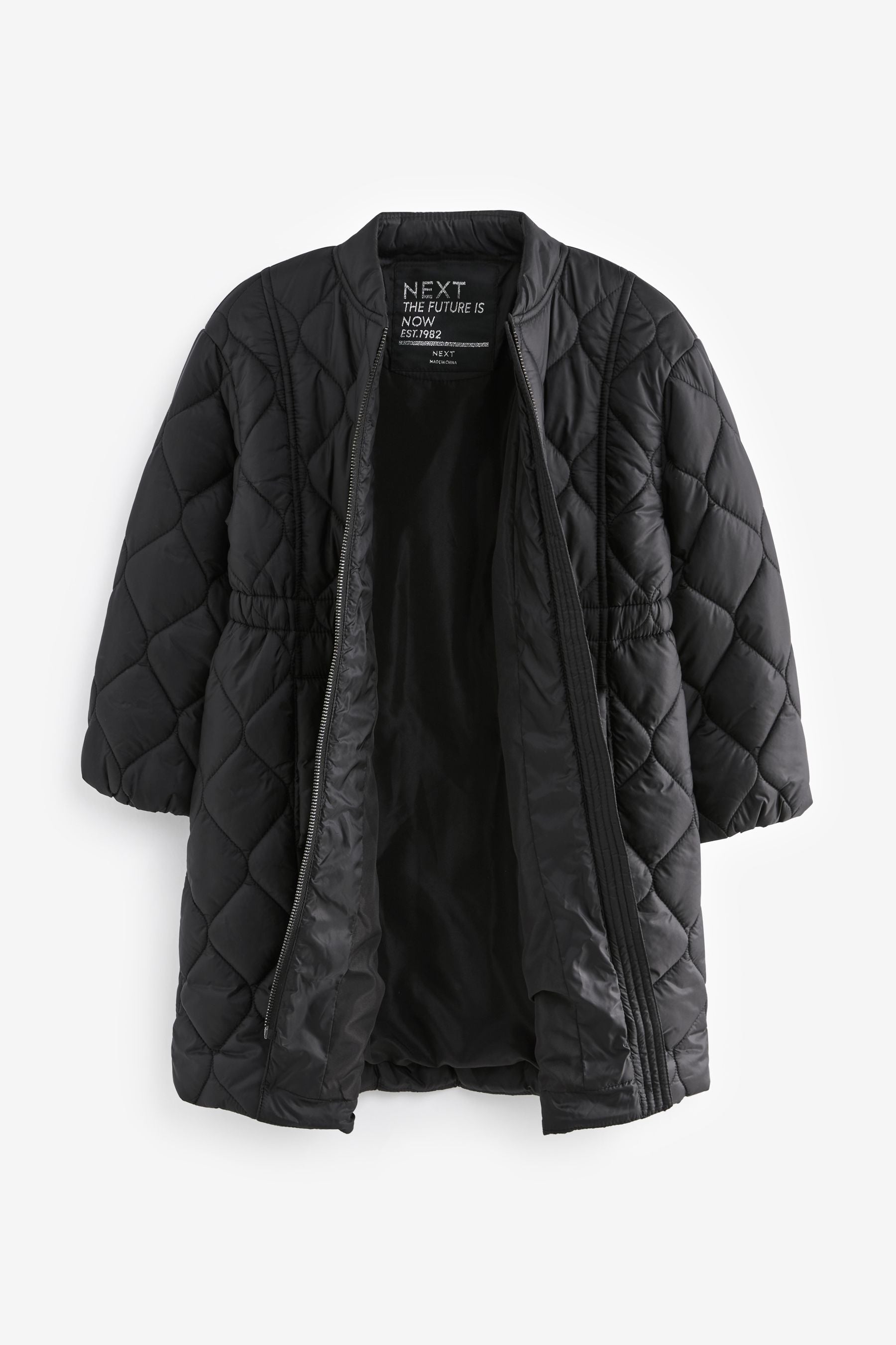 Black Shower Resistant Onion Quilted Coat (3-16yrs)