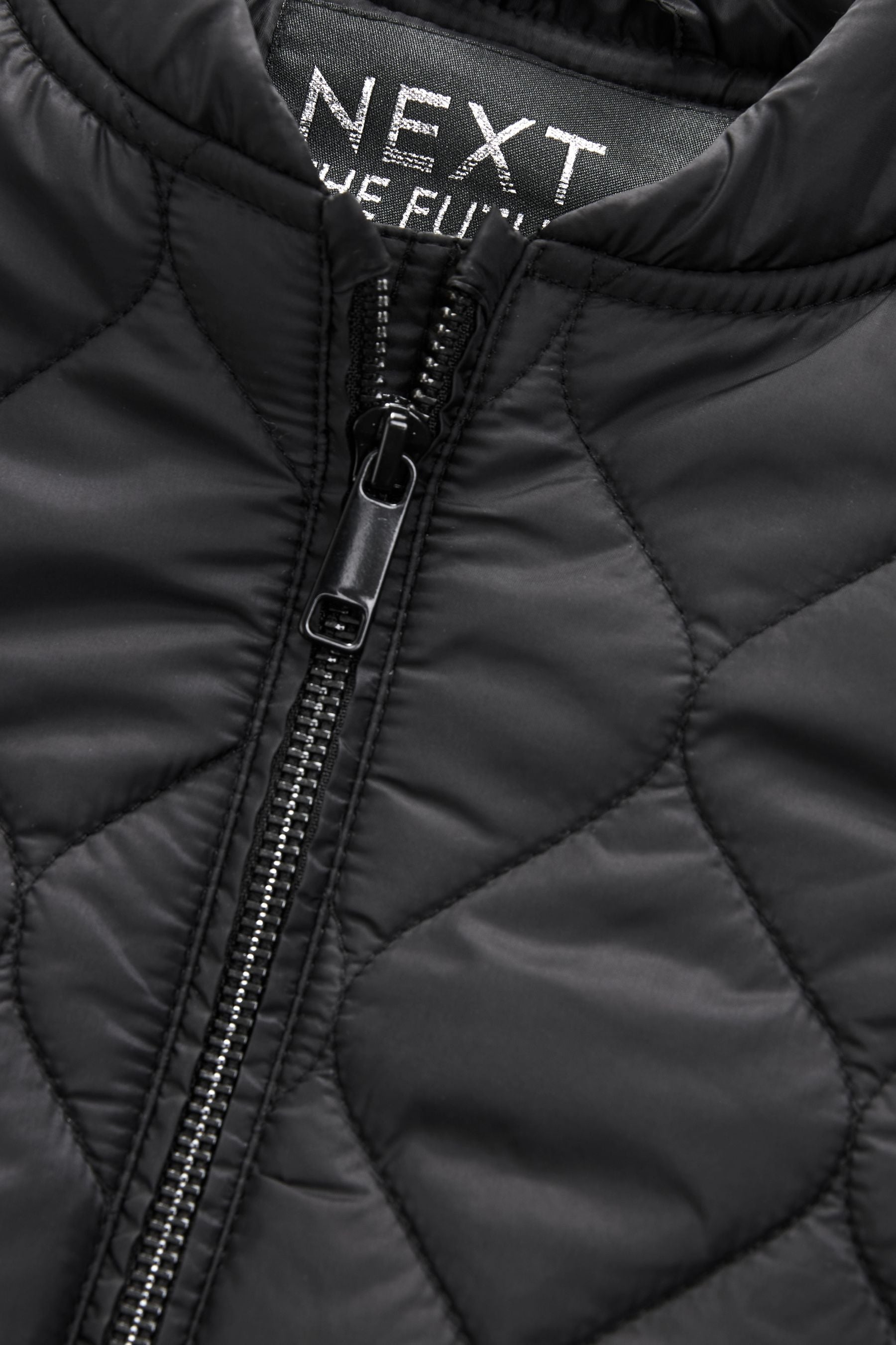 Black Shower Resistant Onion Quilted Coat (3-16yrs)