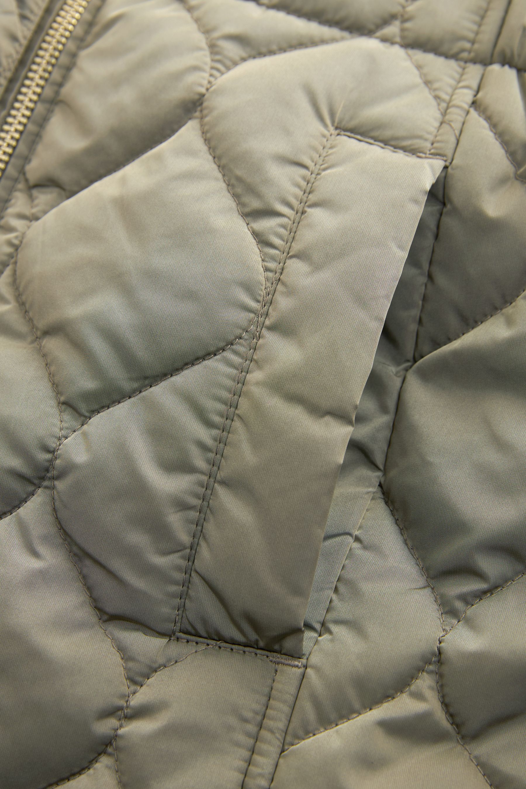 Khaki Green Shower Resistant Onion Quilted Coat (3-16yrs)