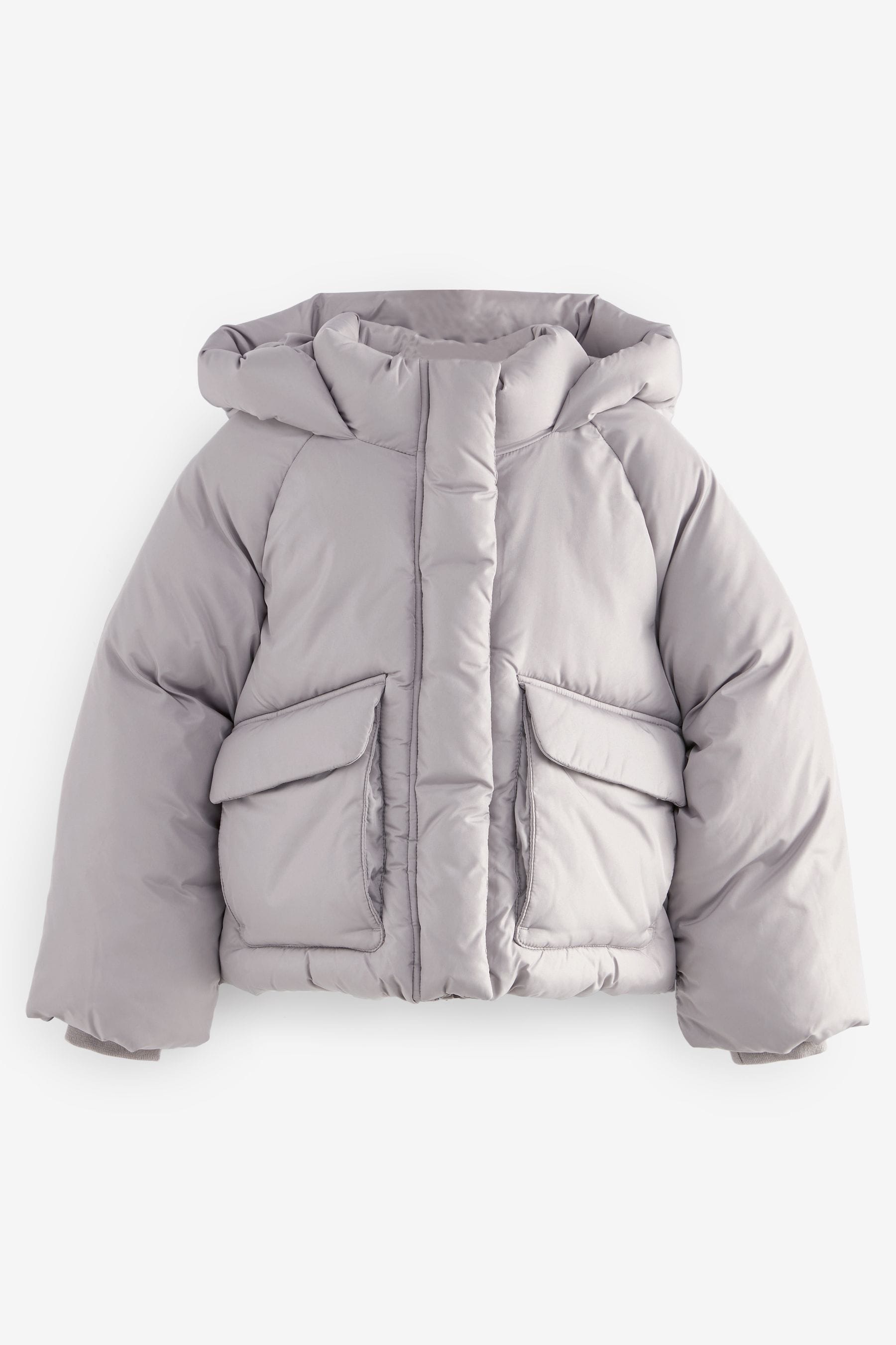 Silver Shower Resistant Crop Padded Coat (2-16yrs)