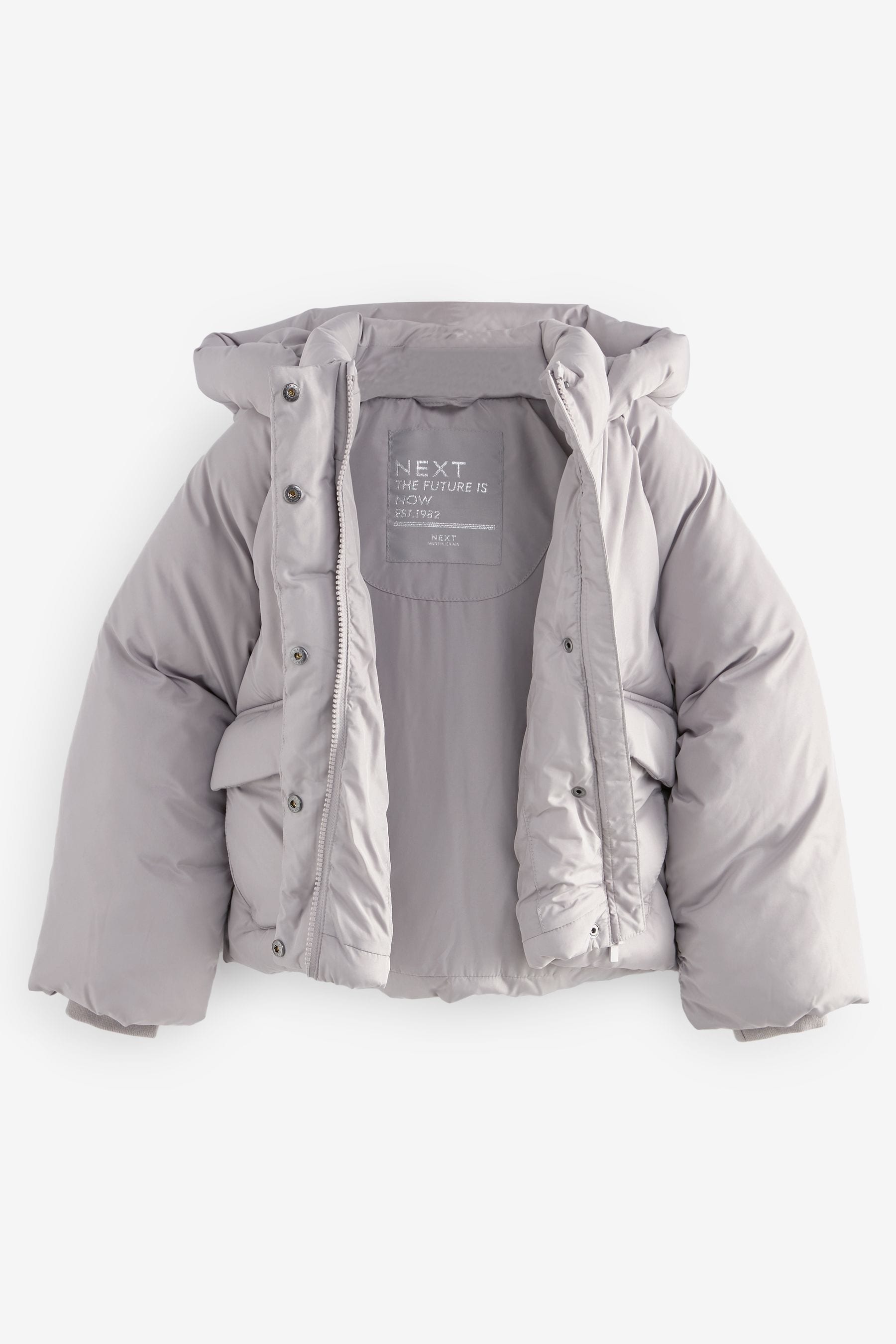 Silver Shower Resistant Crop Padded Coat (2-16yrs)