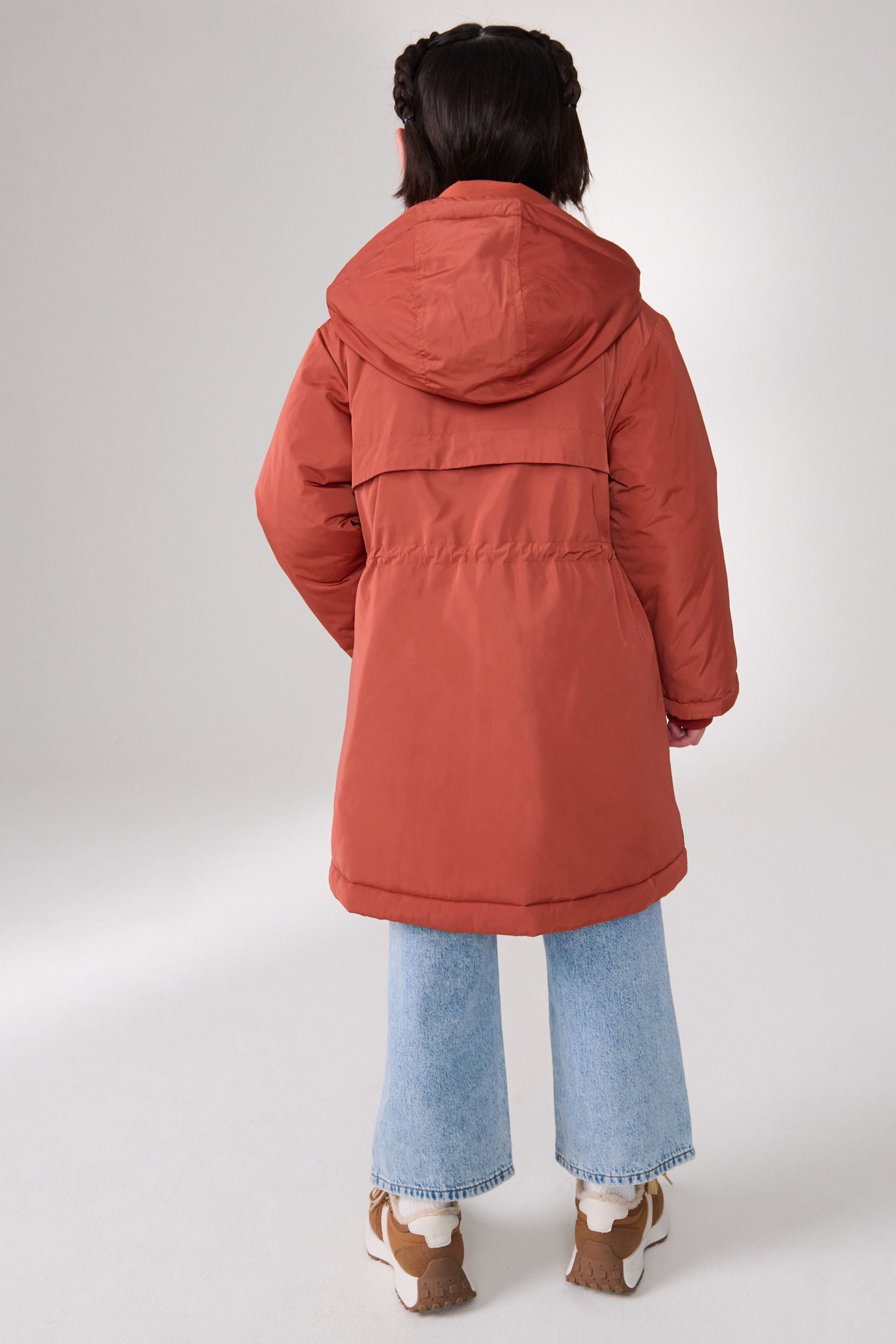 Rust Brown Shower Resistant Double Layer Parka (3-16yrs)