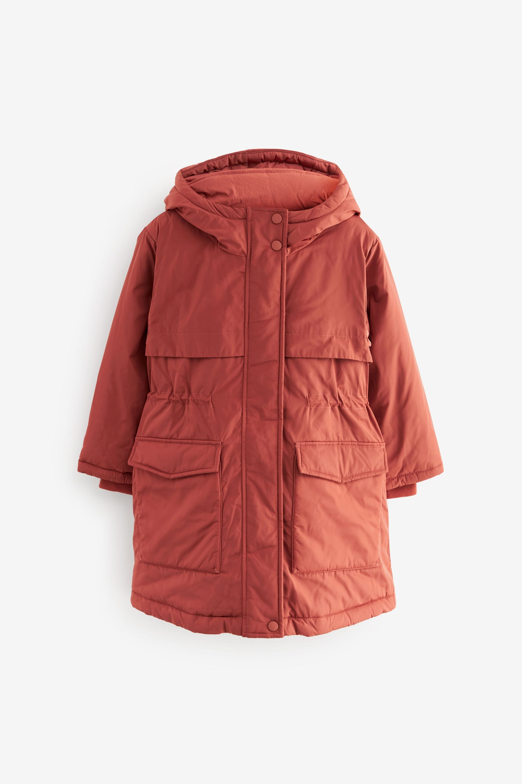 Rust Brown Shower Resistant Double Layer Parka (3-16yrs)