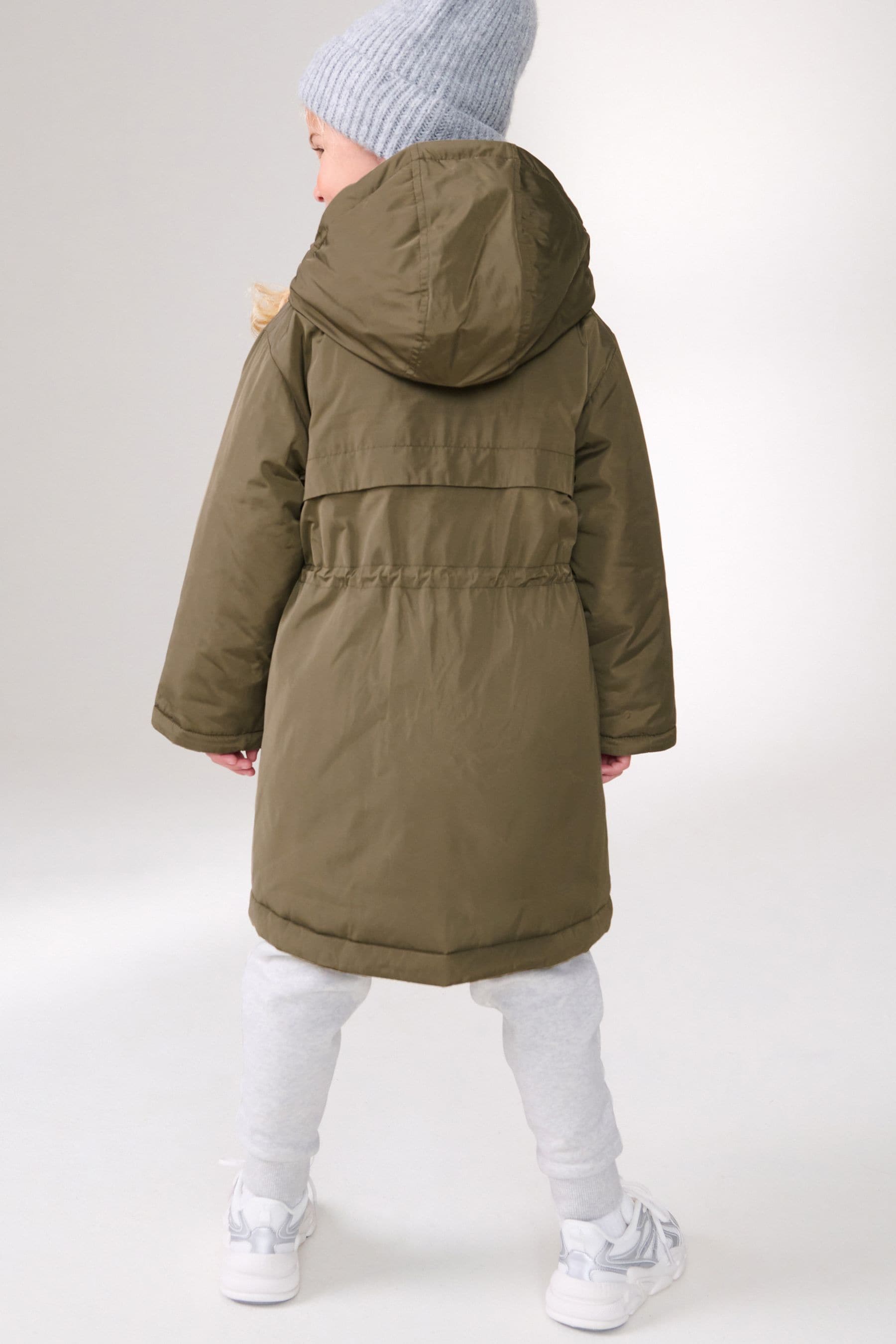 Khaki Green Shower Resistant Double Layer Parka (3-16yrs)