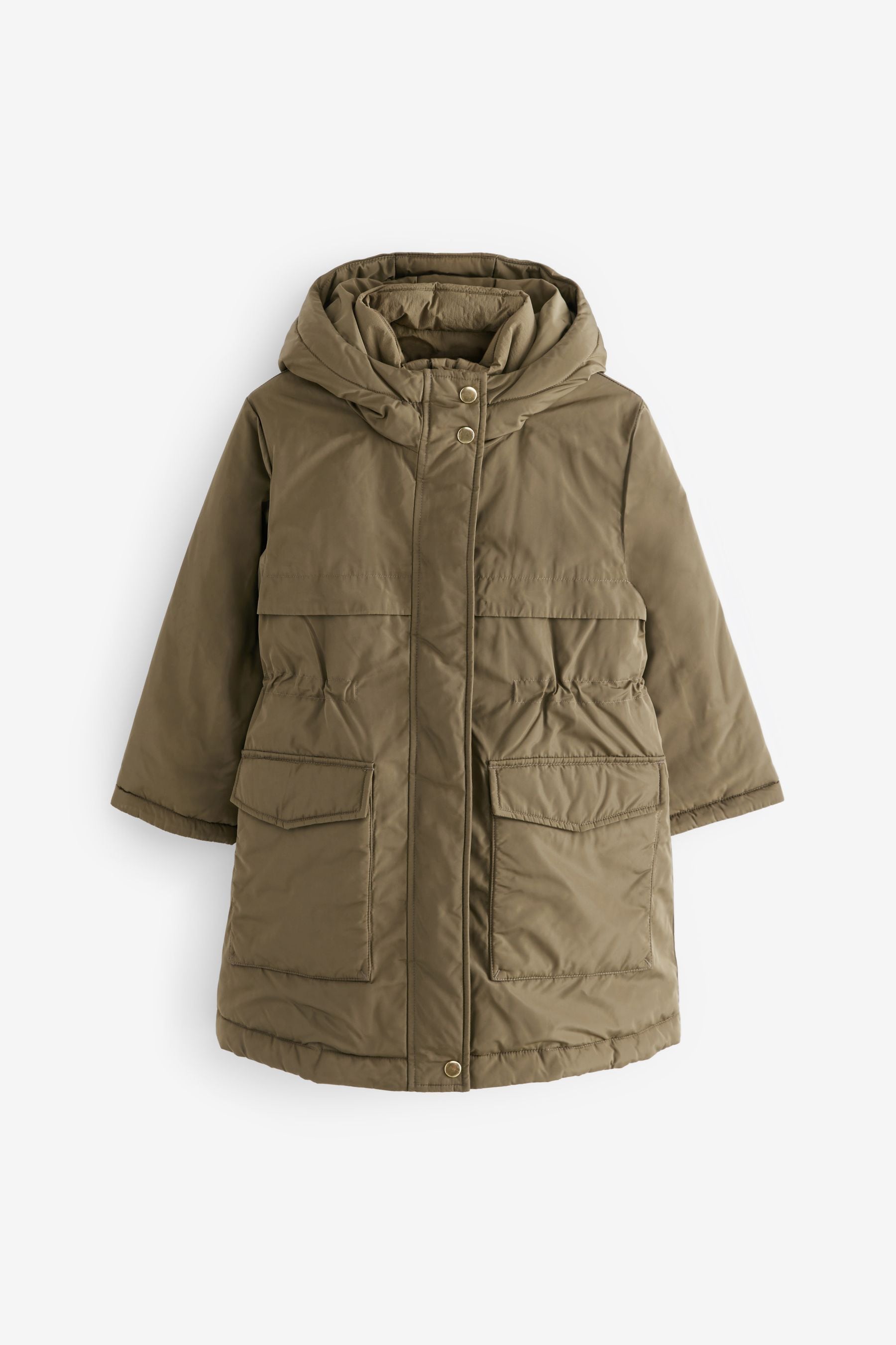 Khaki Green Shower Resistant Double Layer Parka (3-16yrs)