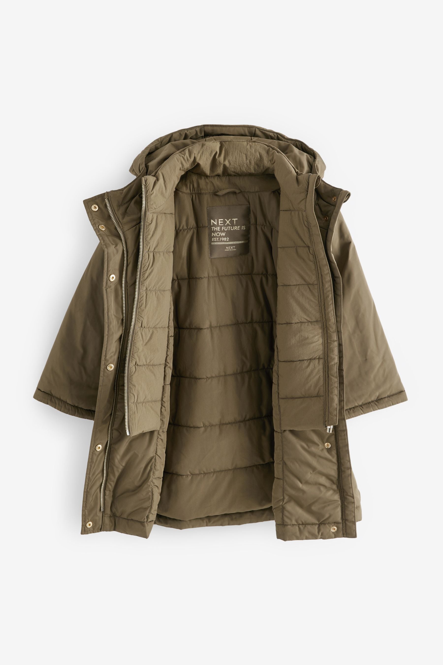 Khaki Green Shower Resistant Double Layer Parka (3-16yrs)