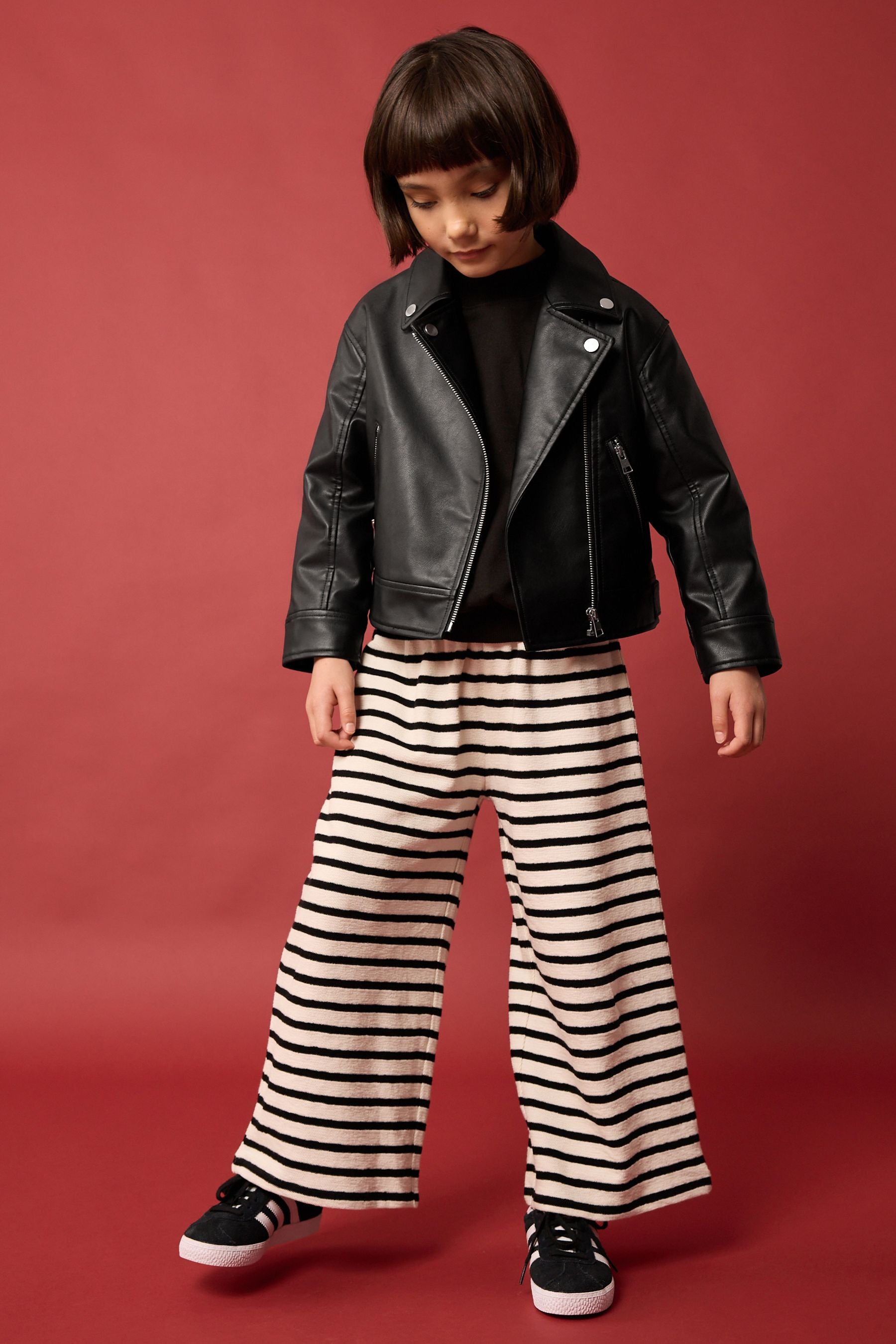 Black PU Biker Jacket (3-16yrs)