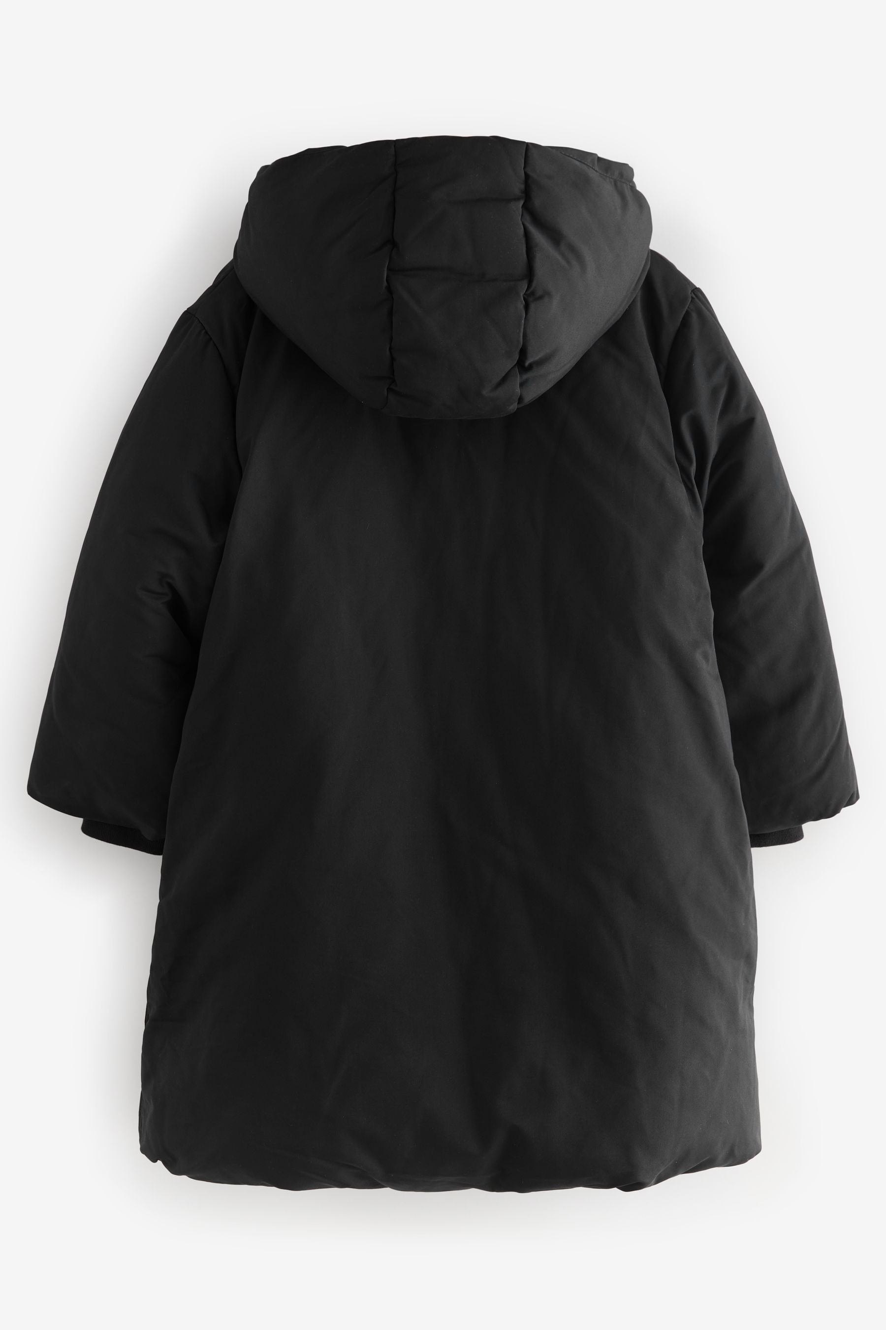 Black Shower Resistant Double Layer Padded Coat (3-16yrs)