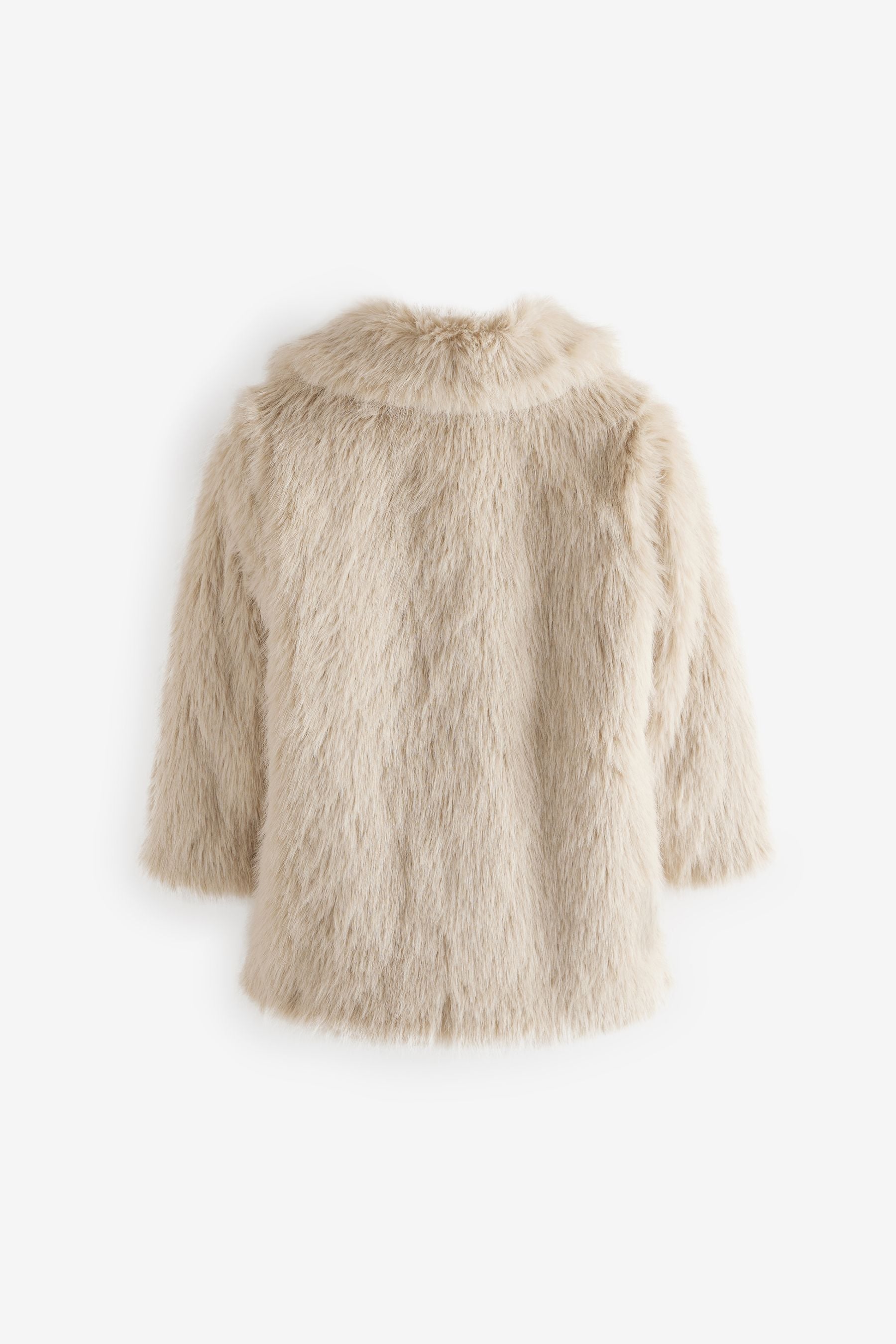 Cream Cream Faux Fur Coat (3-16yrs)