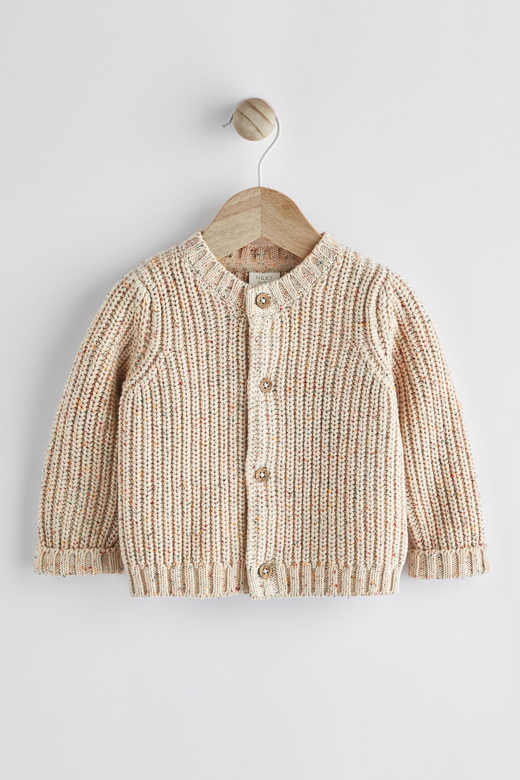 Cream Milk Club 100% Cotton Chunky Knitted Embroidered Baby Cardigan