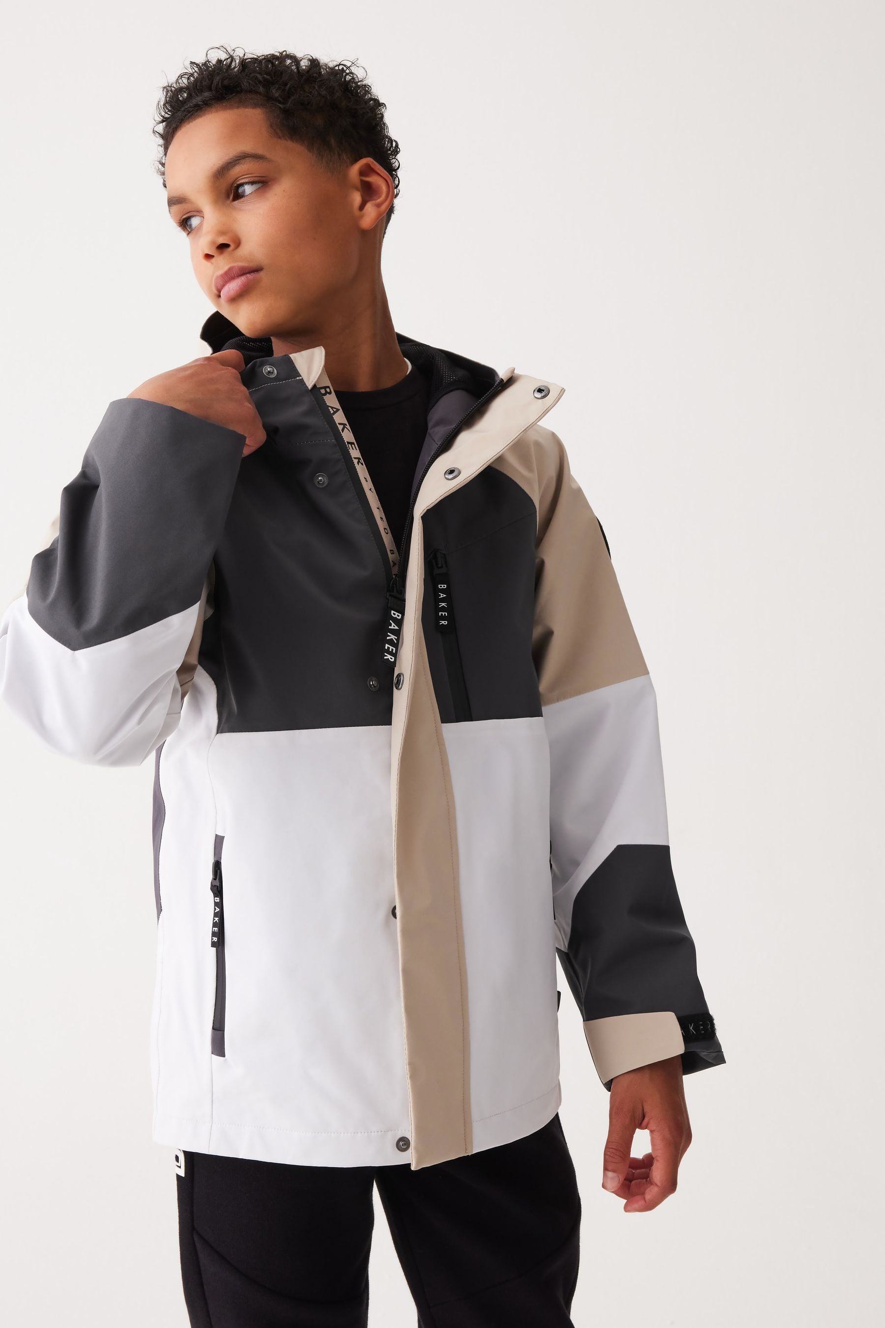 Baker by Ted Baker Shower Resistant Colourblock Rain Jacket