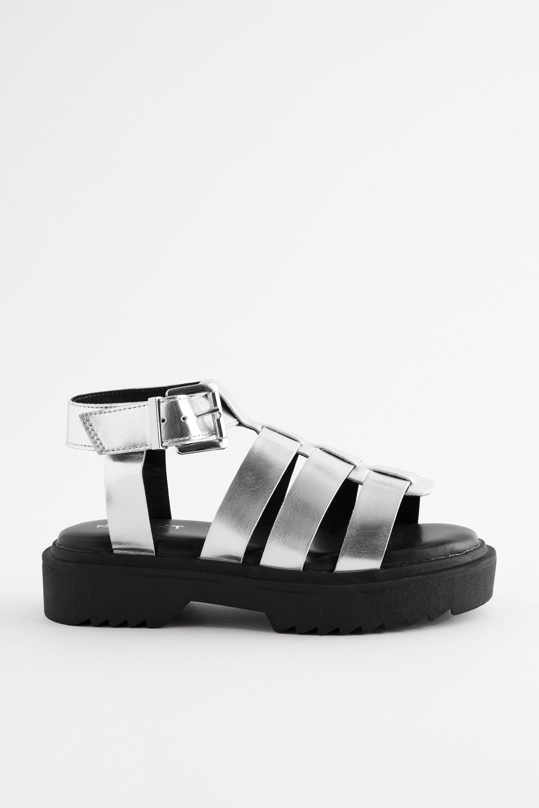 Silver Chunky Gladiator Sandals