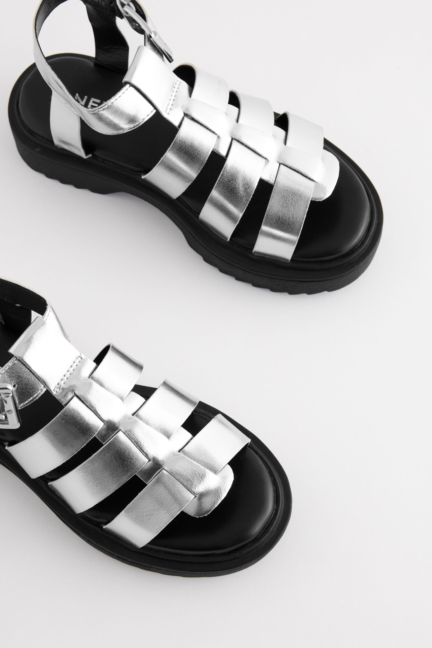 Silver Chunky Gladiator Sandals