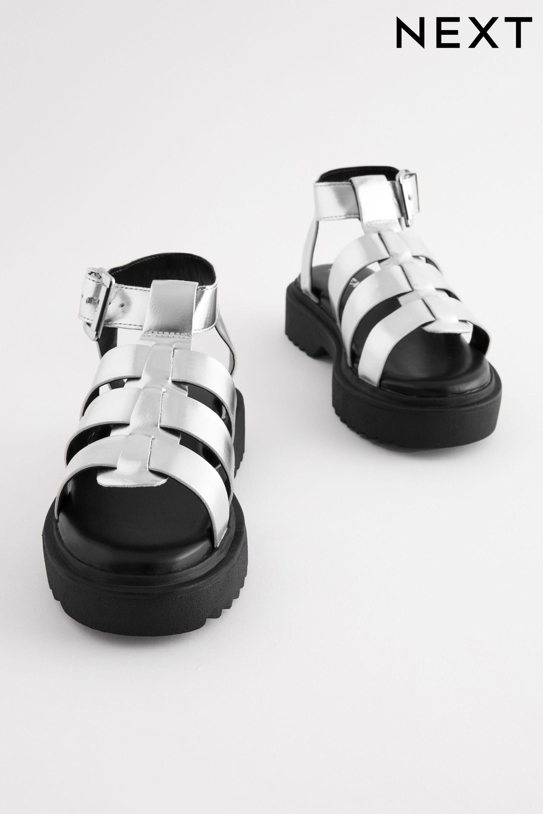 Silver Chunky Gladiator Sandals