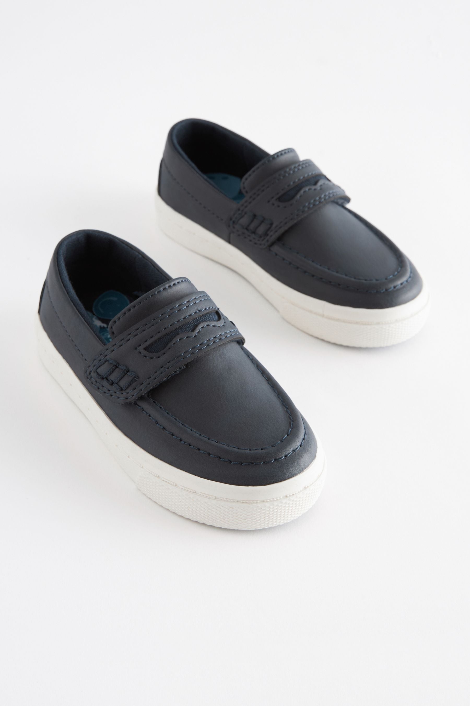 Navy Wide Fit (G) Penny Loafers