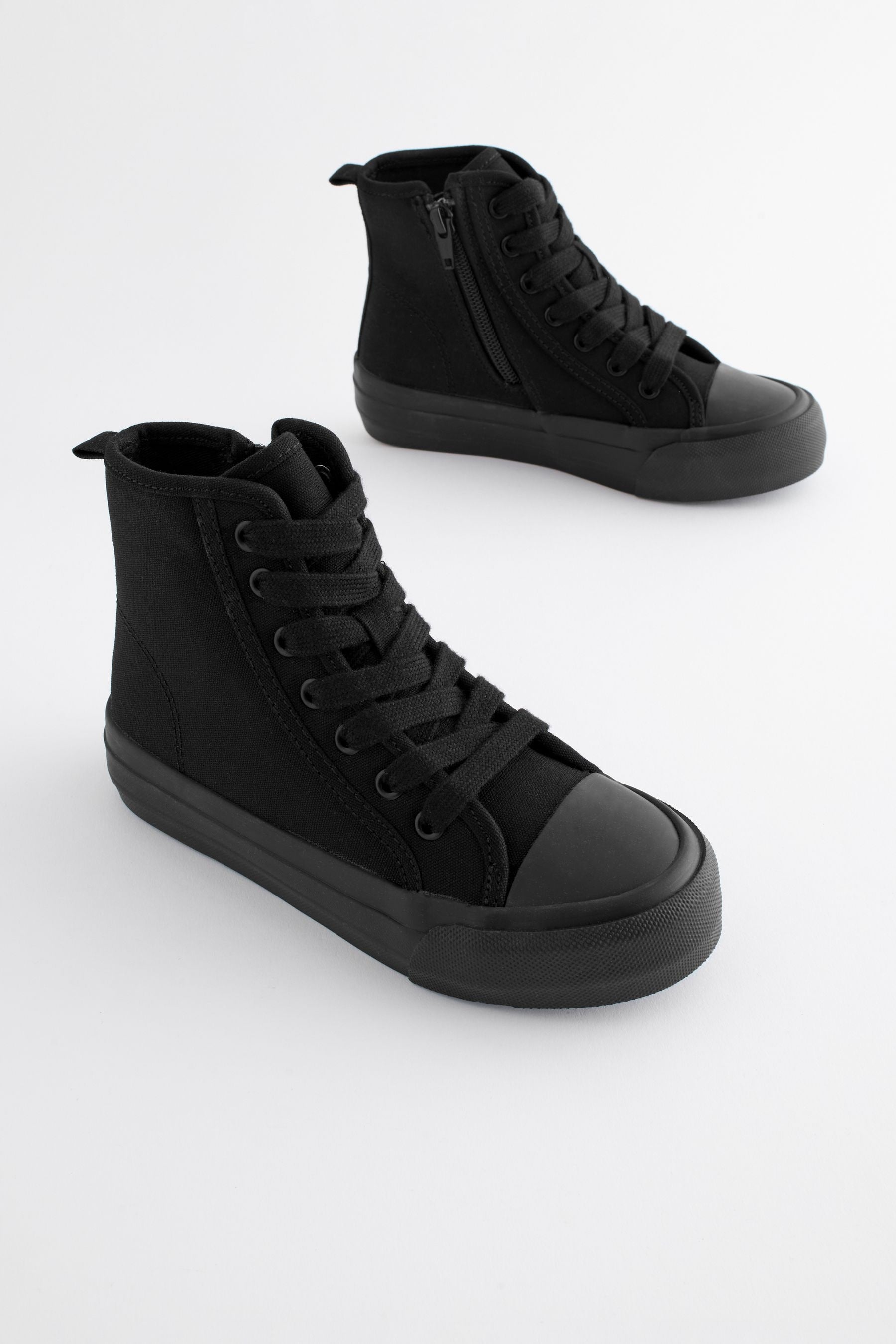 Black School Chunky High Top Trainers