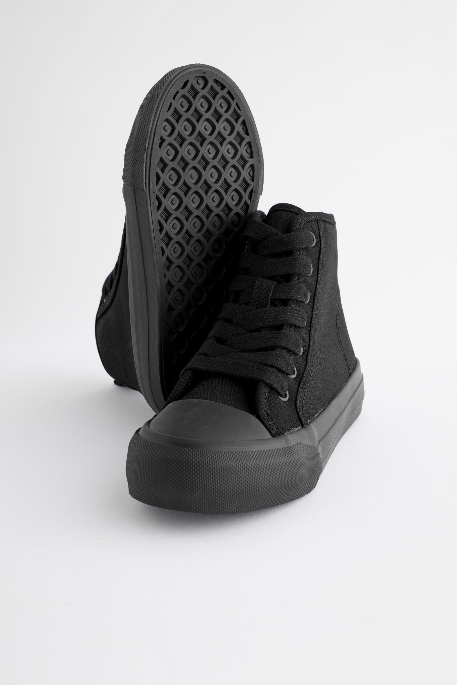 Black School Chunky High Top Trainers