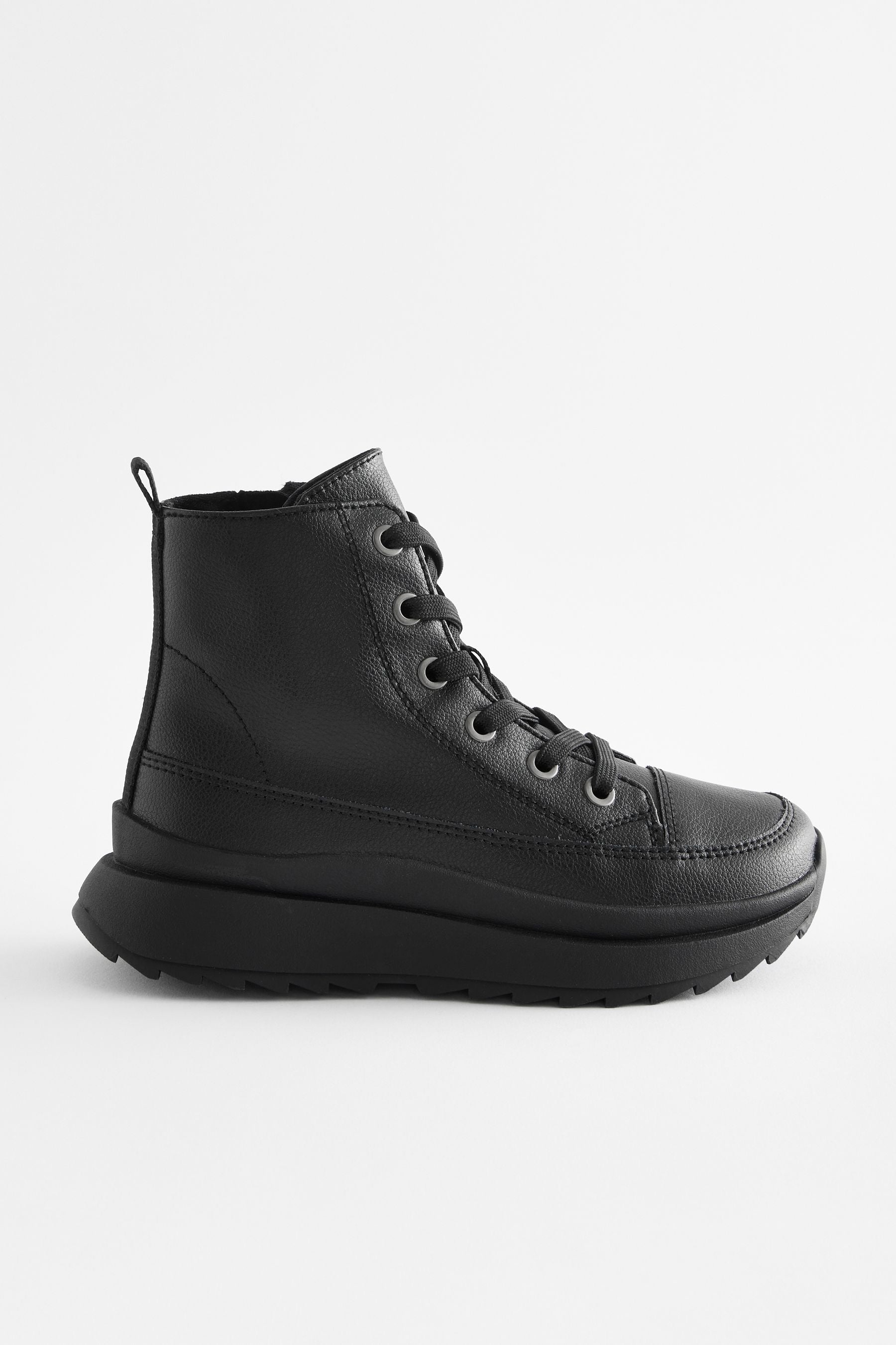 Black School Extra Chunky Lace-Up Trainers