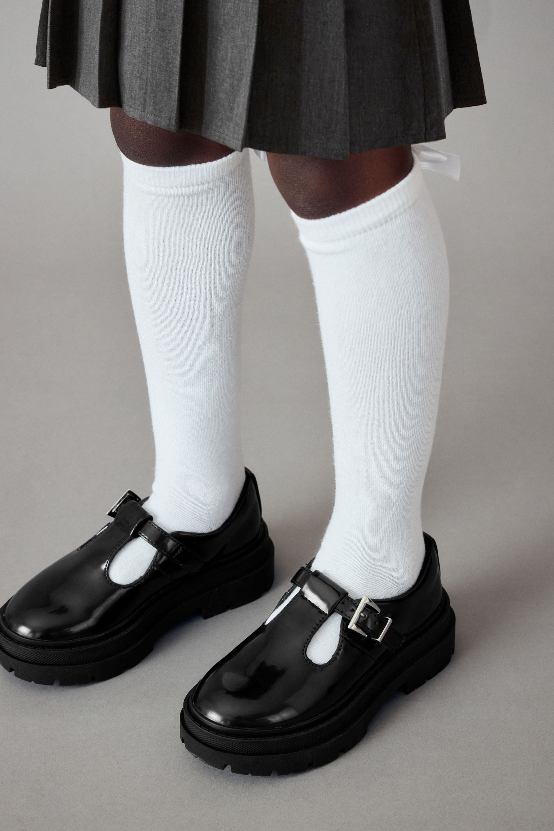 Black T-Bar Chunky School Shoes