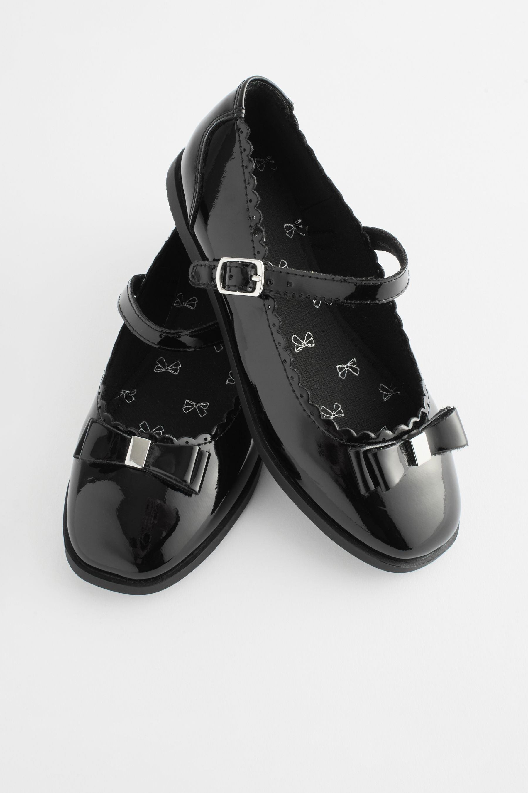 Black Patent Bow Mary Jane School Shoes