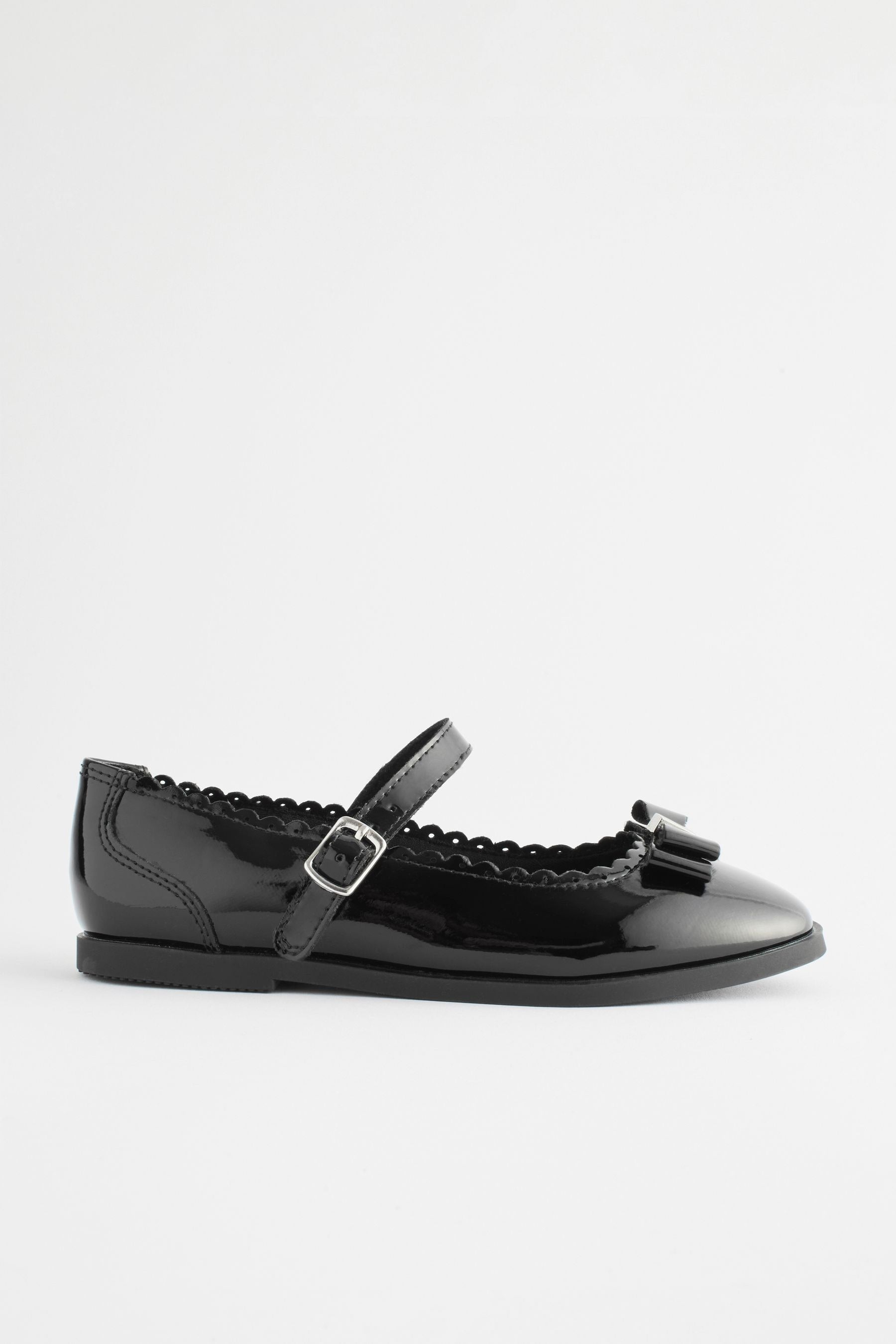 Black Patent Bow Mary Jane School Shoes