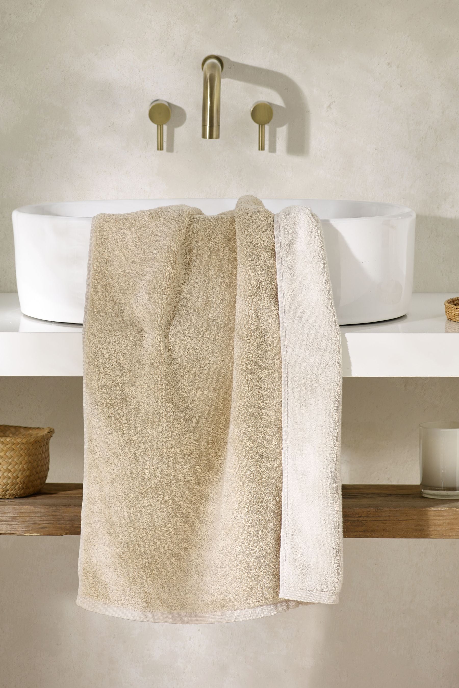 Natural Mink Reversible 100% Cotton Towel