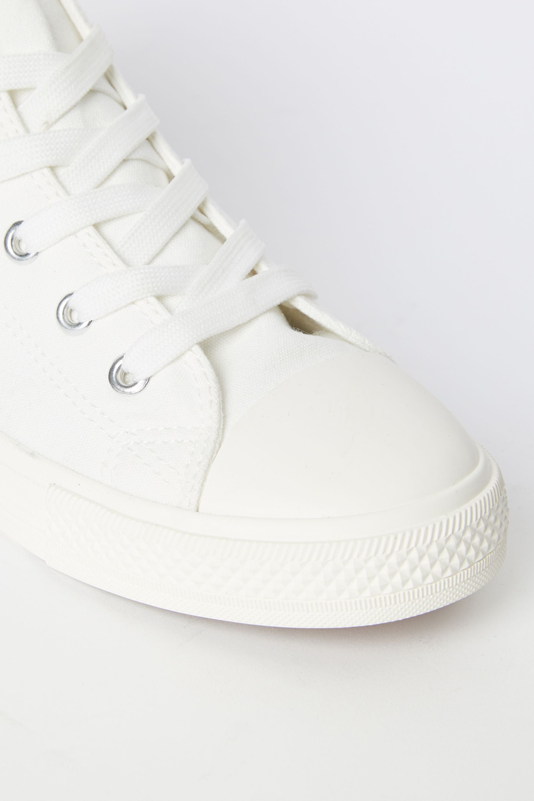 White Lipsy Flat High Top Lace Up Flatform Trainer