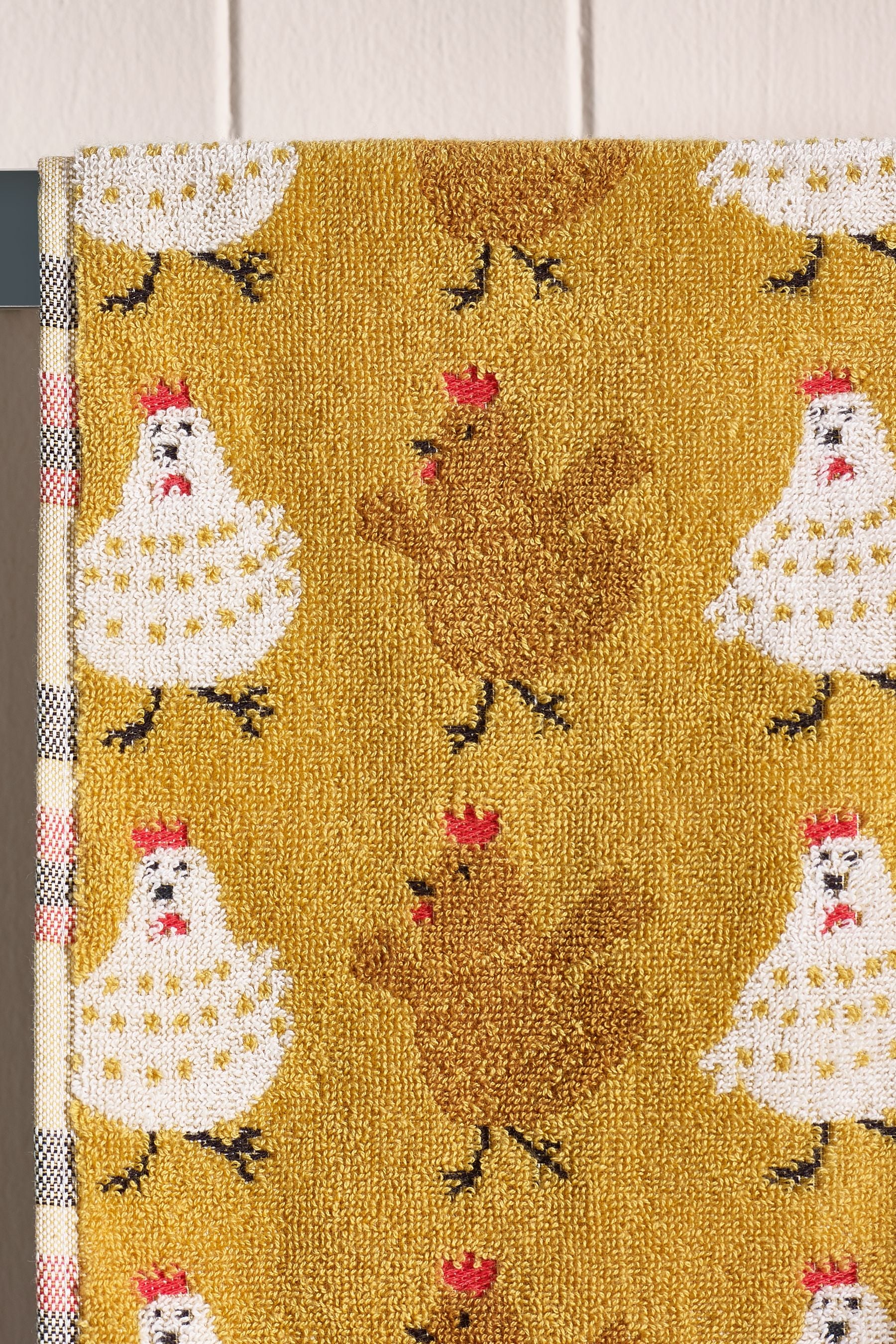 Mustard Yellow Dancing Chicks 100% Cotton Towel