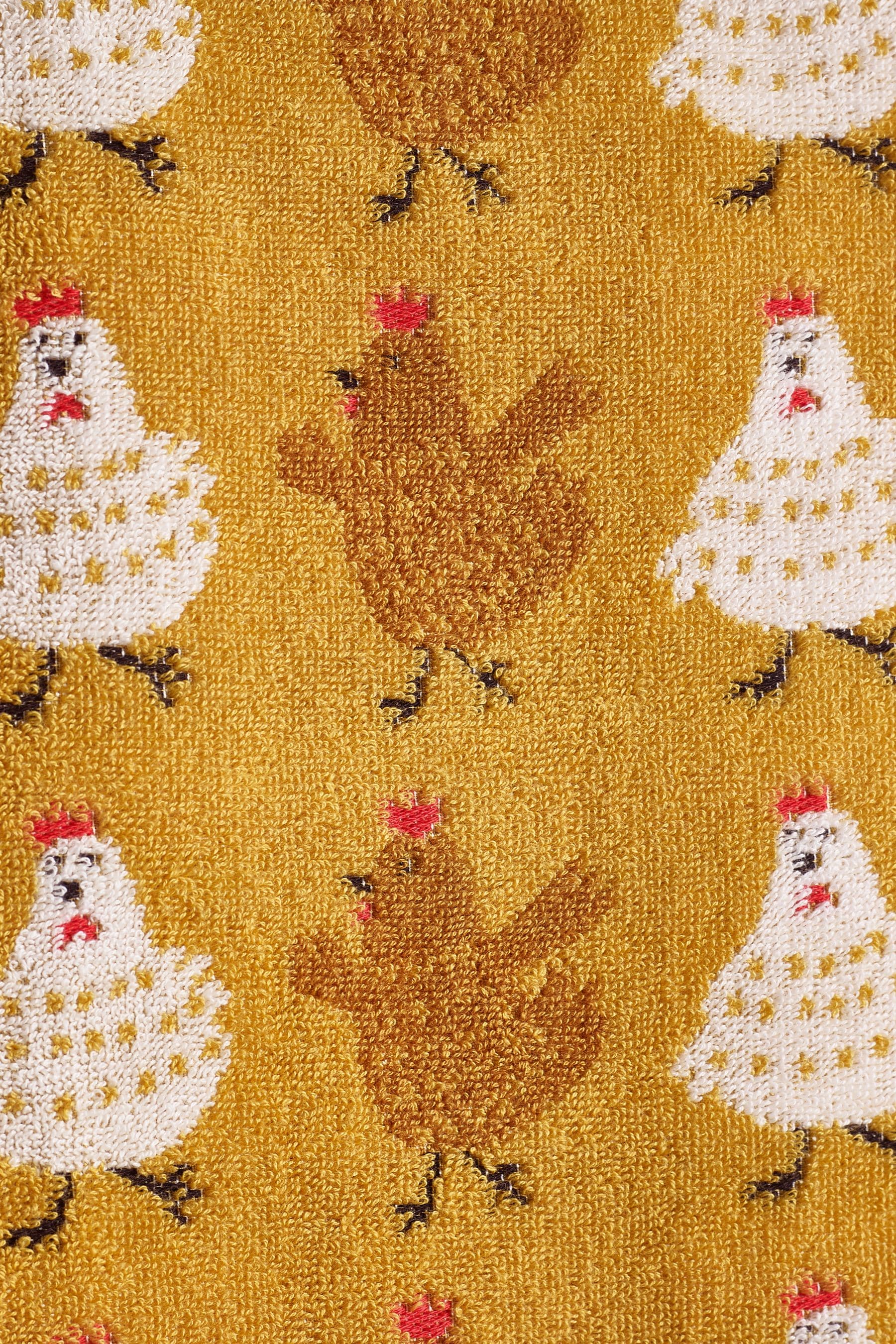 Mustard Yellow Dancing Chicks 100% Cotton Towel