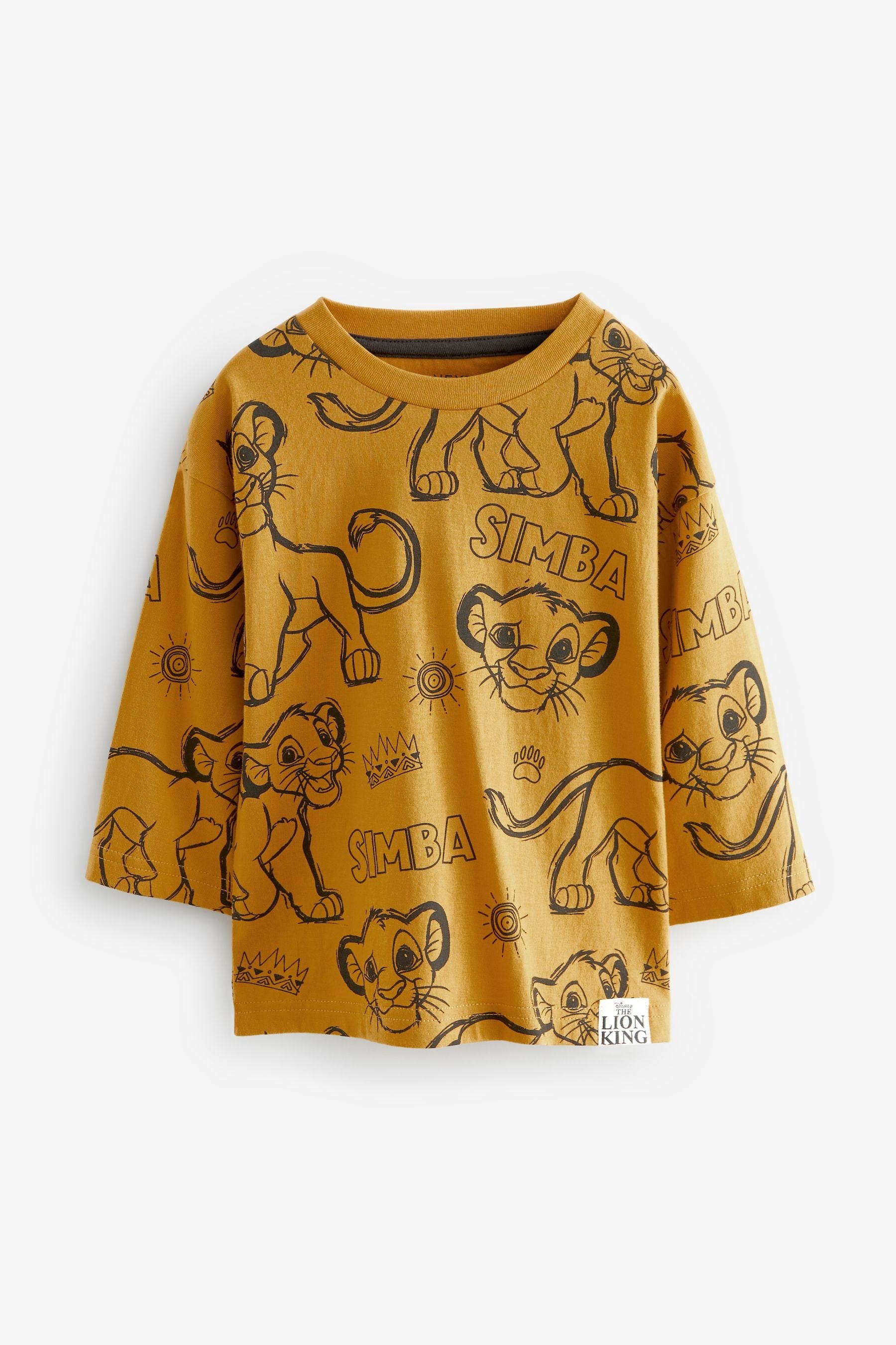 Yellow 100% Cotton Lion King Long Sleeve T-Shirt (3mths-8yrs)