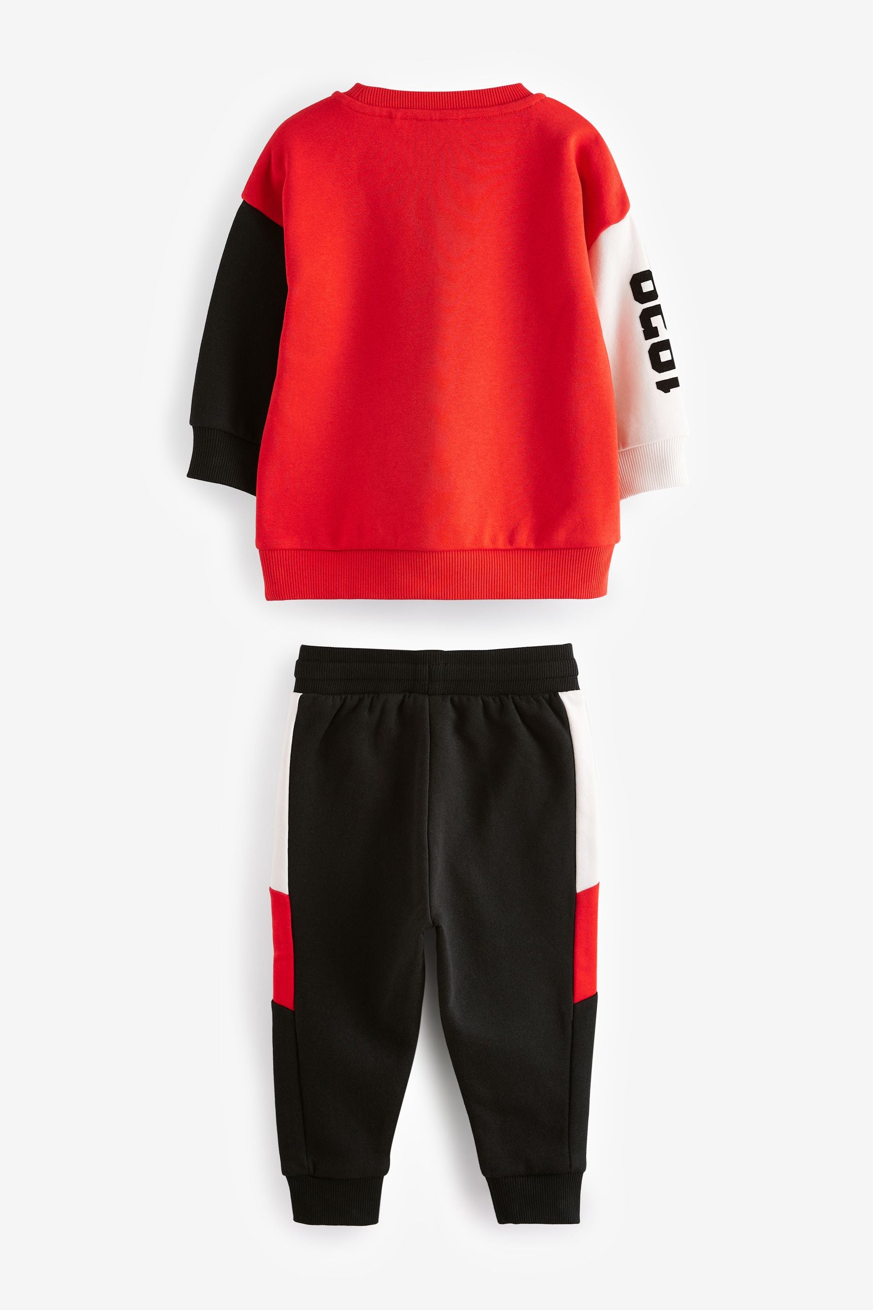 Red/Black Mickey Mouse Crew Neck Sweatshirt and Joggers Set (3mths-8yrs)