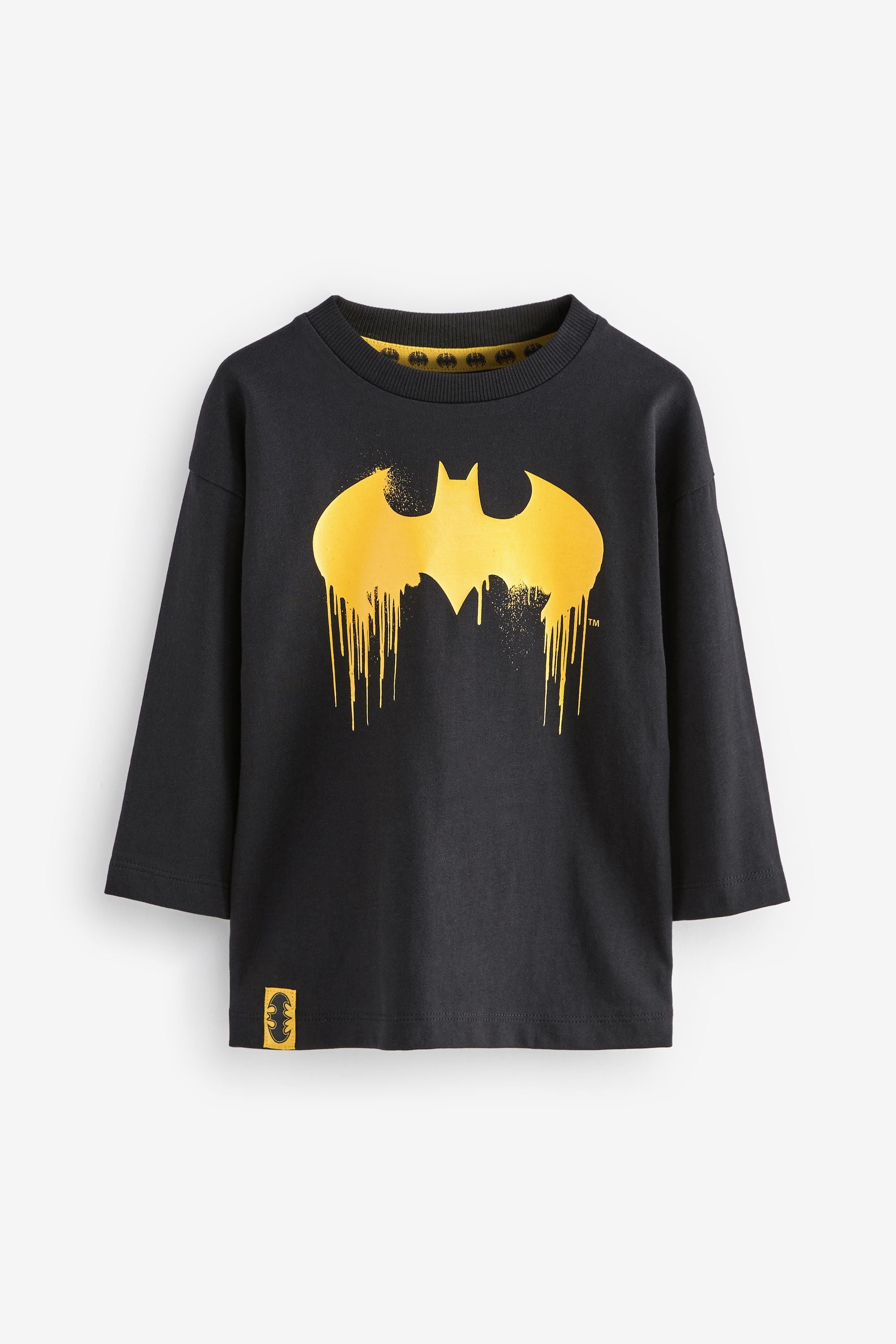 Black 100% Cotton Batman Long Sleeve T-Shirt (3mths-8yrs)