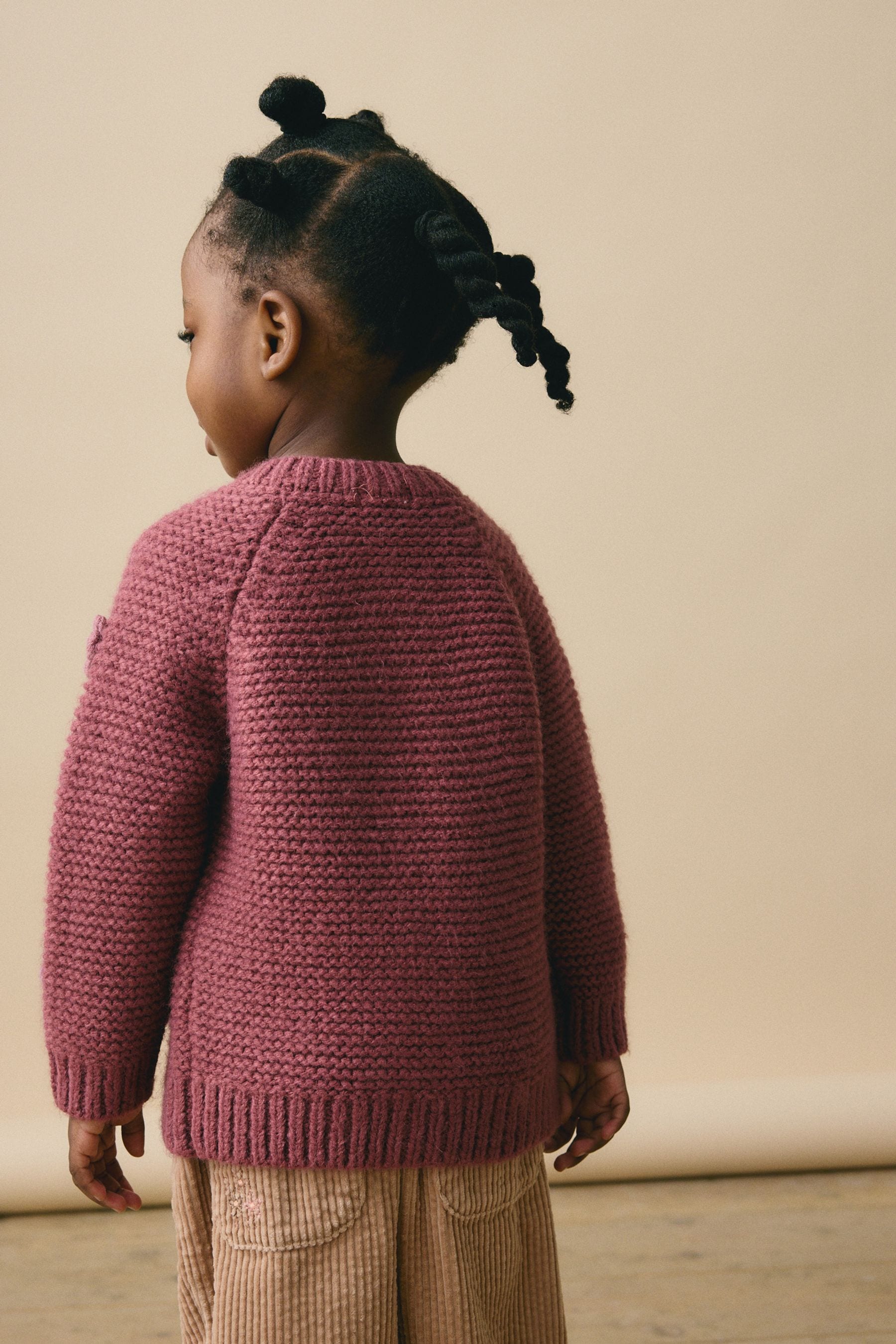 Burgundy Red 3D Flower Cardigan (3mths-7yrs)