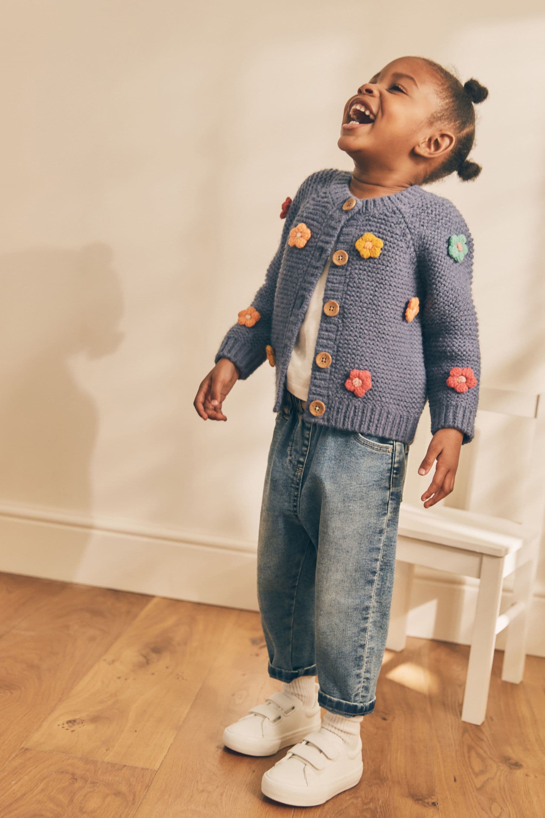 Blue 3D Flower Cardigan (3mths-7yrs)