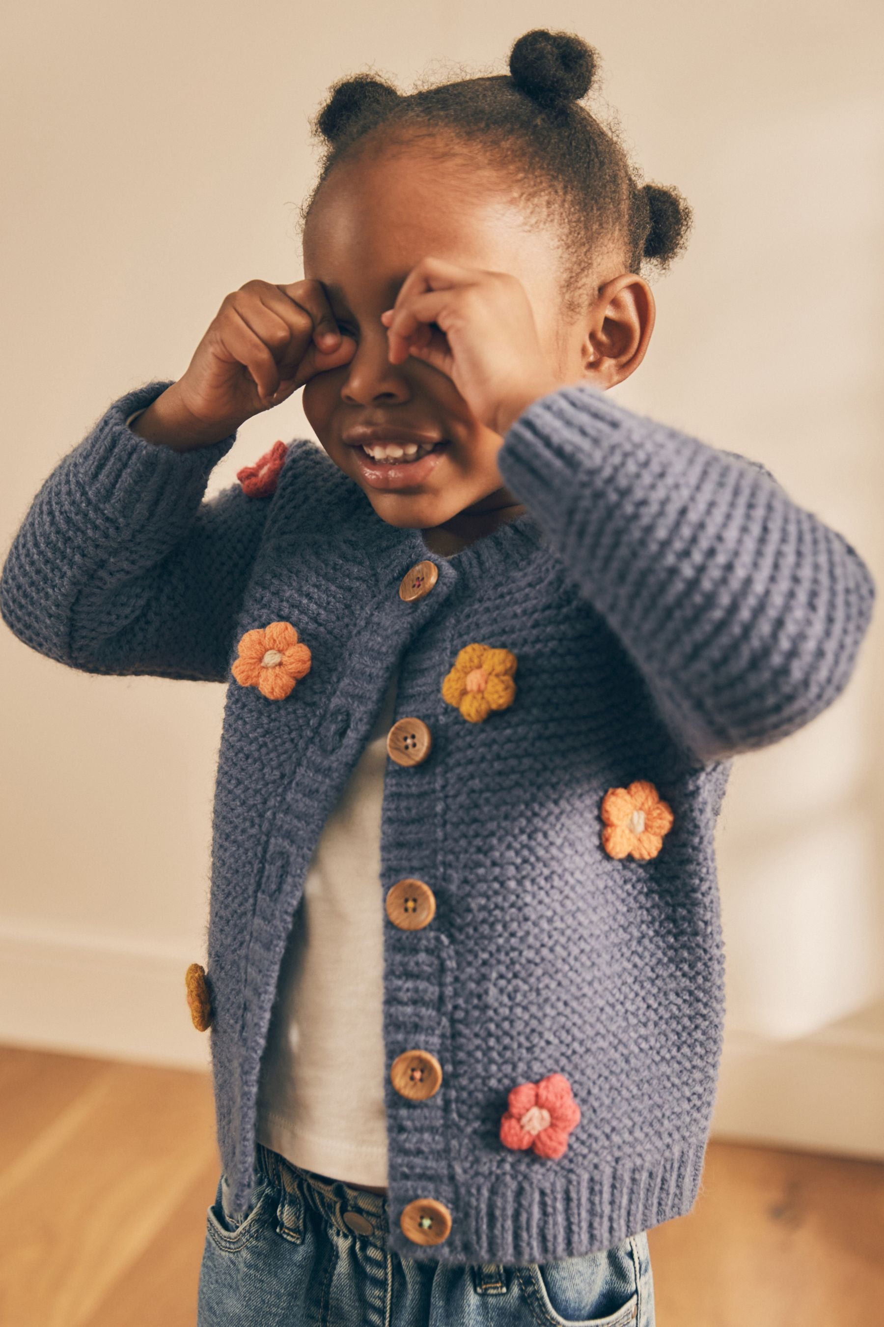 Blue 3D Flower Cardigan (3mths-7yrs)